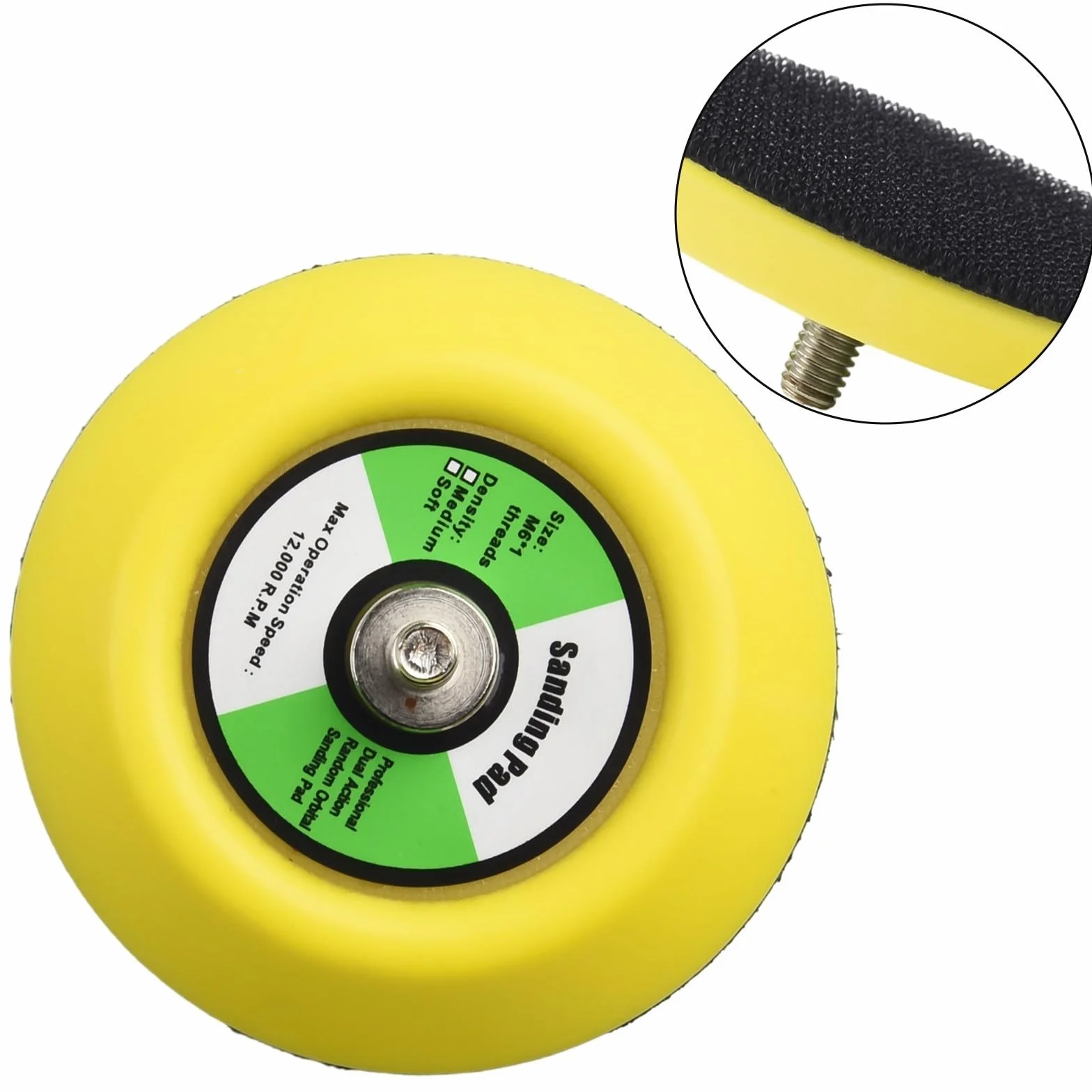 Platorello per lucidatura a gancio da 75 mm, accessori per smerigliatrice angolare per levigatrici pneumatiche, filettatura maschio M6, diametro 7,6 cm, set da 5 pezzi, fino a 12000 giri/min (5 pezzi)