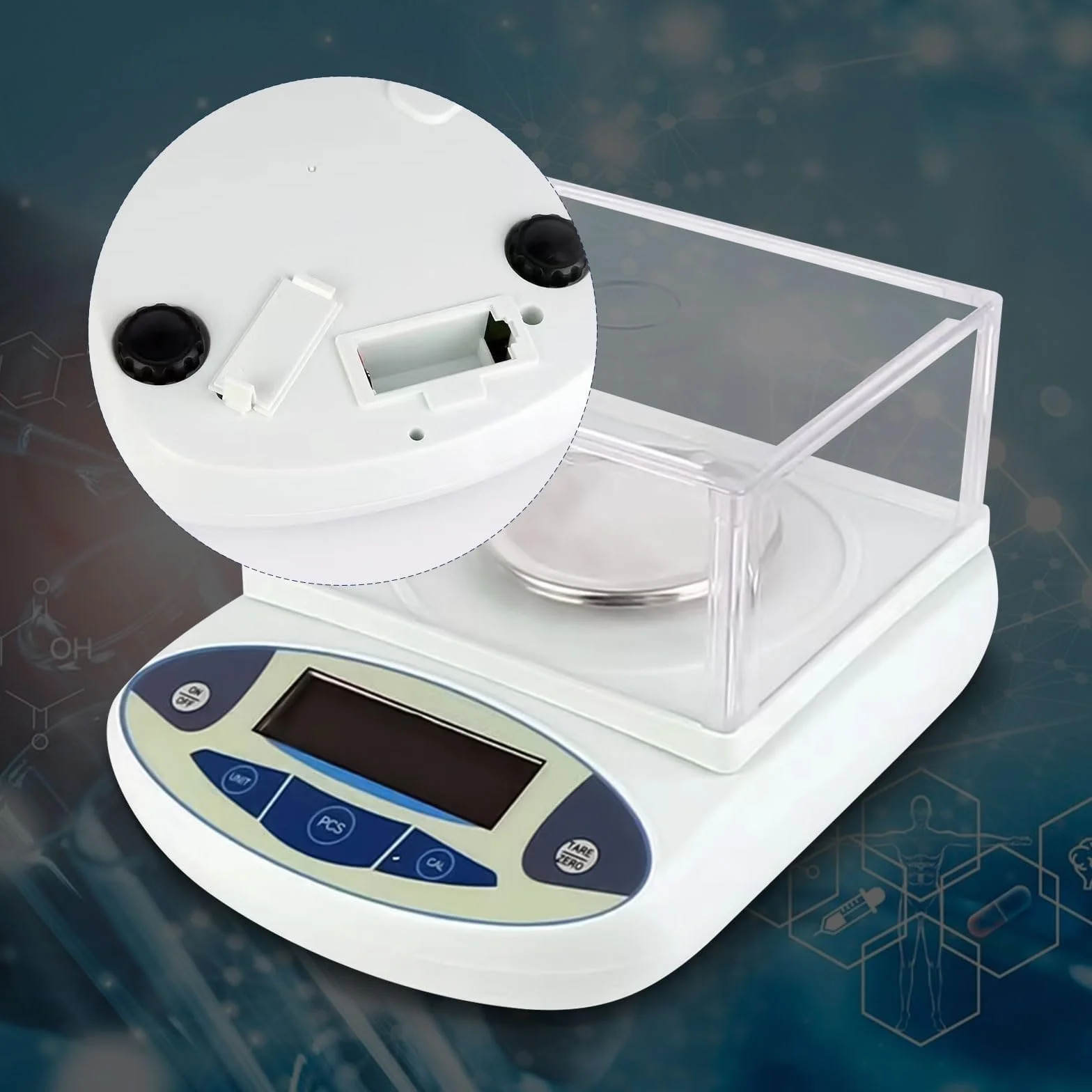 X&Z-XAOY Bilancia da Laboratorio 500g&0.001g Bilancia Elettronica Ad Alta Precisione Bilancia Analitica Digitale con Parabrezza E Peso Standard da 200 G Bilancia Scientifica Elettronica Accurata
