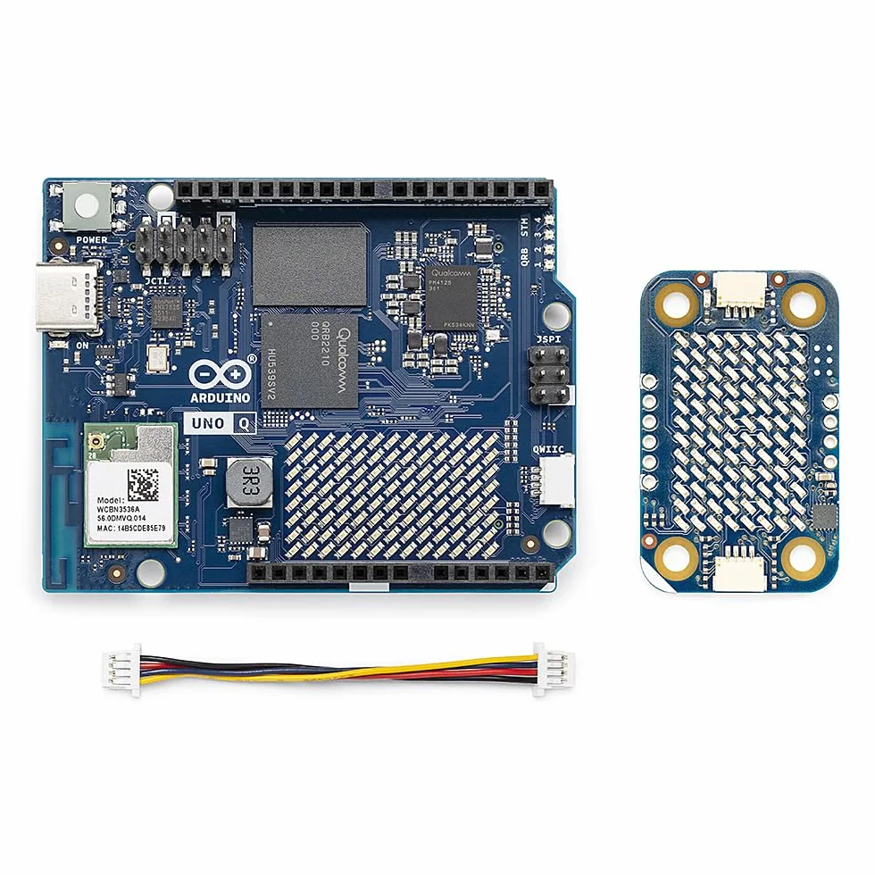 Arduino UNO Q 4GB + Modulino LED Matrix - Bundle Plug-and-Play Qwiic LED Matrix per IA, IoT, Robotica e Prototipazione