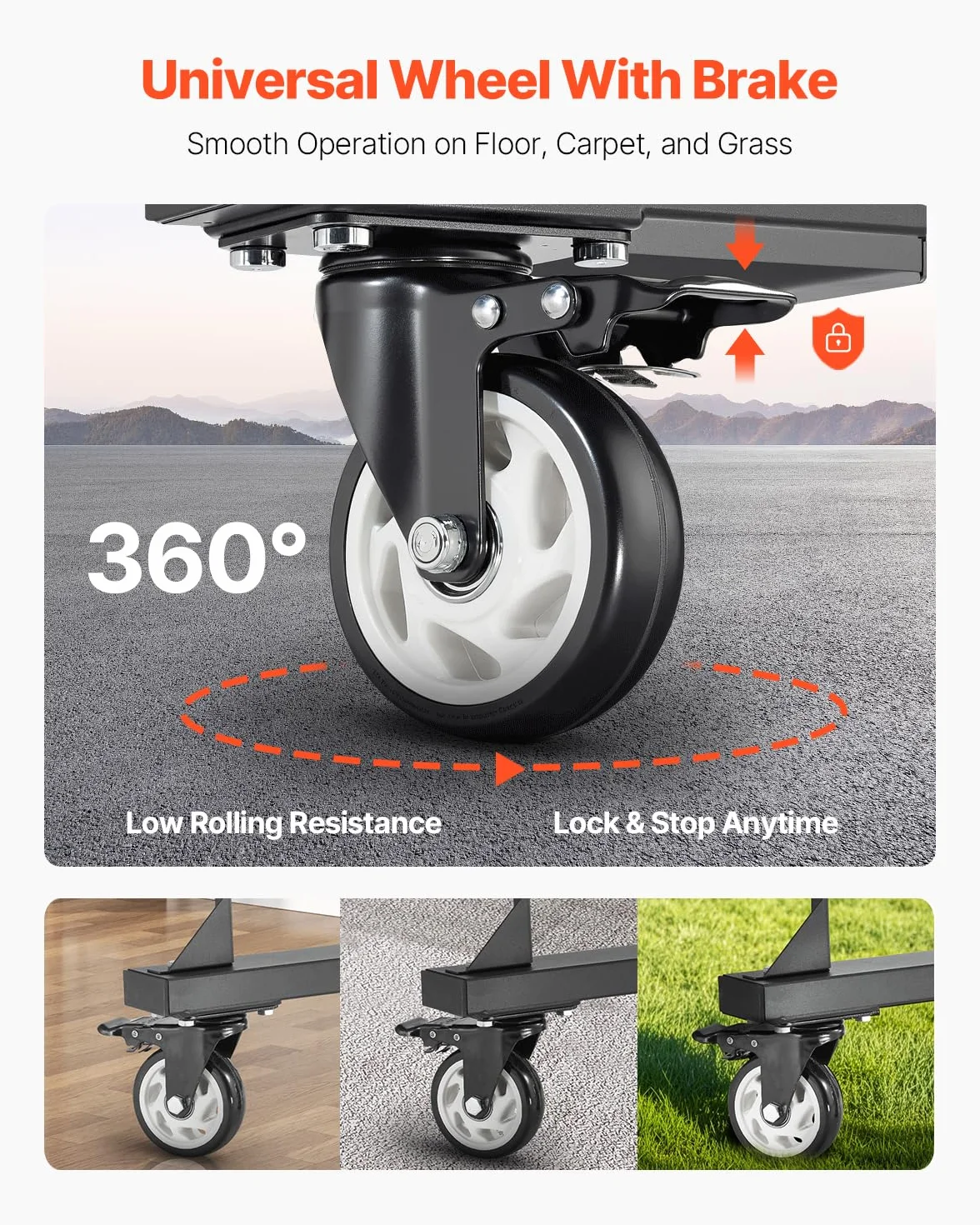 VEVOR Supporto per sedia pieghevole, capacità di carico 361 kg, per 84 sedie/12 tavoli, carrello portaoggetti a doppio strato con ruote e supporti in gomma, grande supporto per sedia, nero opaco