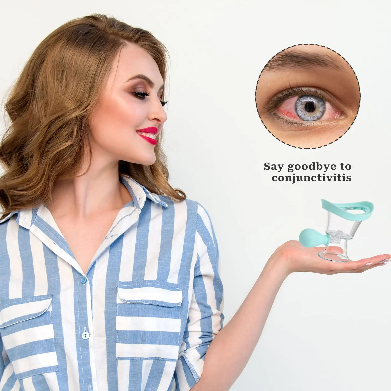 Bicchiere per il lavaggio degli occhi, in silicone, per la pulizia degli occhi, manuale della pressione dell'aria, strumento portatile per la cura degli occhi per lenire gli occhi stanchi, per la