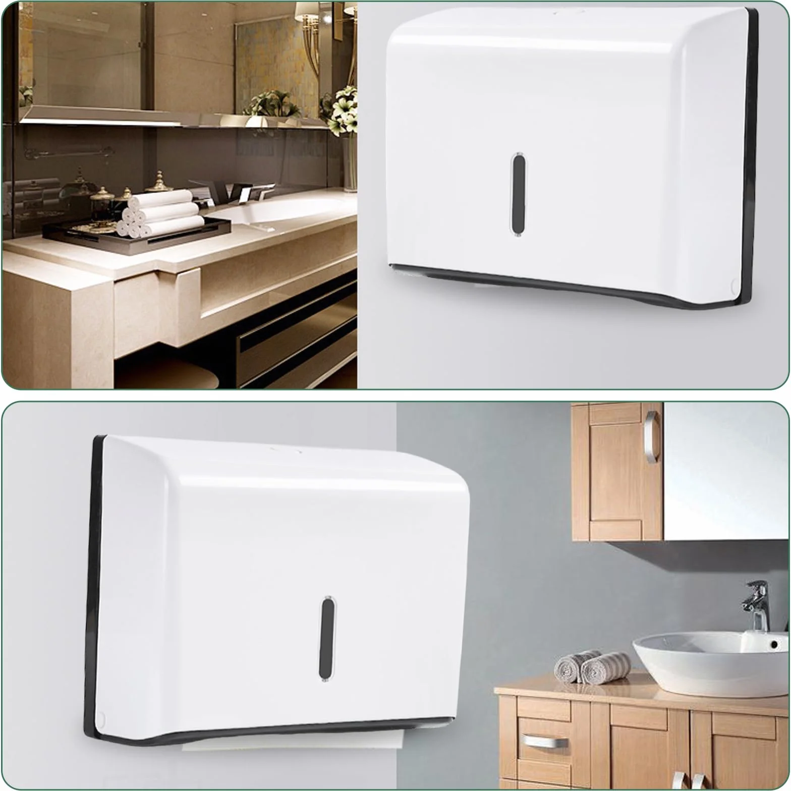 Dispenser asciugamani carta senza foratura 26x19,5 cm bianco