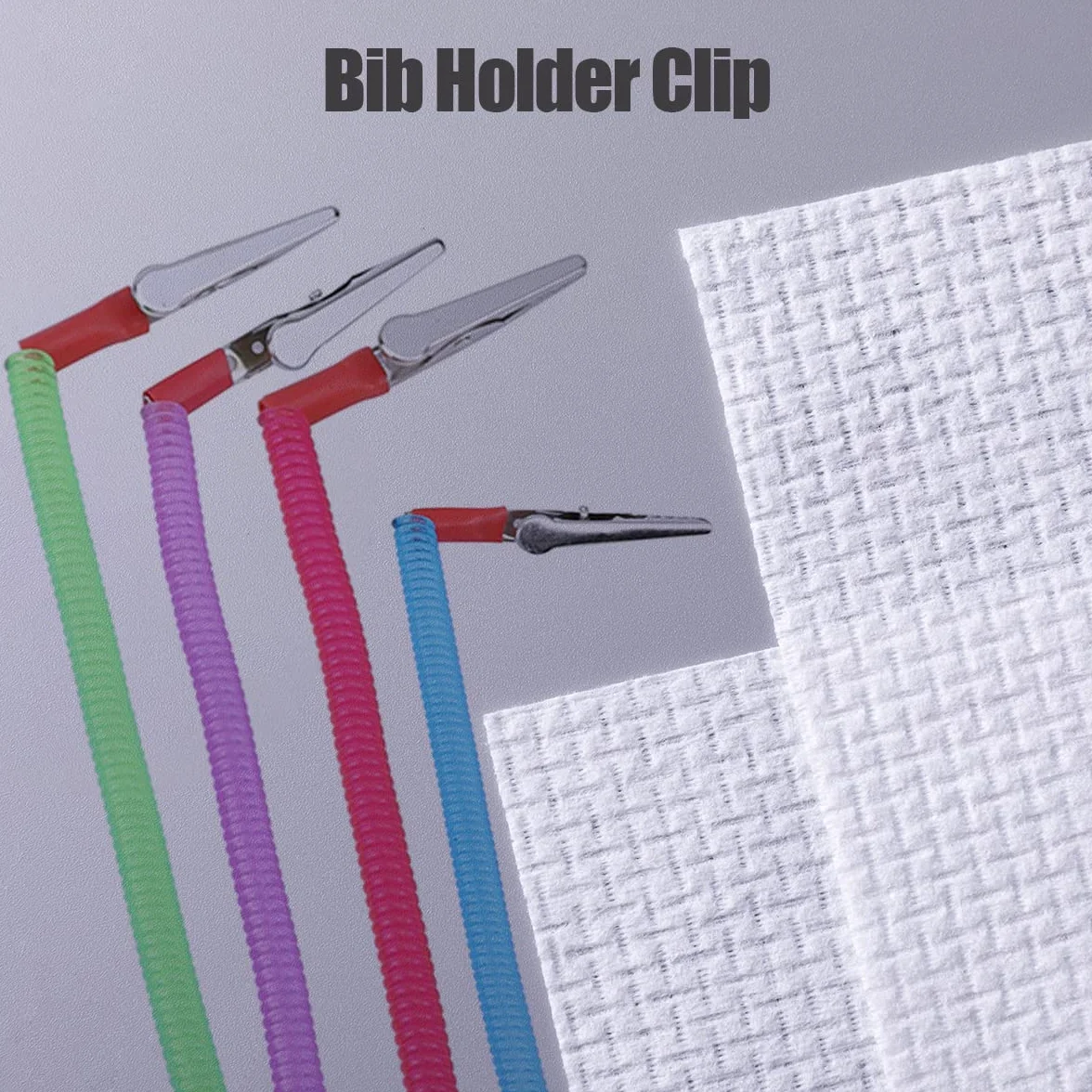 Catene da collo con clip in metallo per dentisti portatovaglioli multicolore protezione abbigliamento adulti bambini