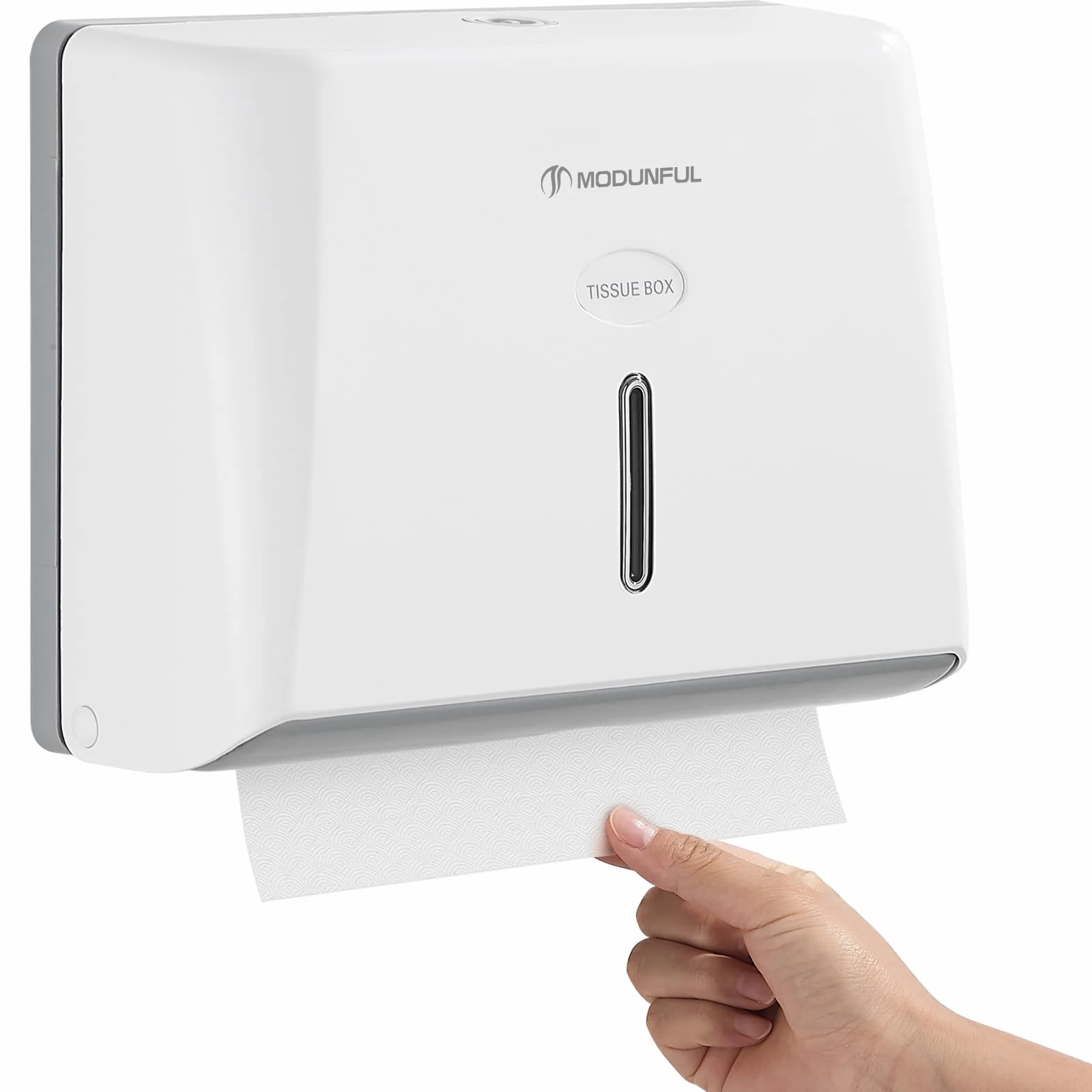Modunful Dispenser Carta Asciugamani a Parete, Distributore Asciugamani 200+ Fogli, Bianco
