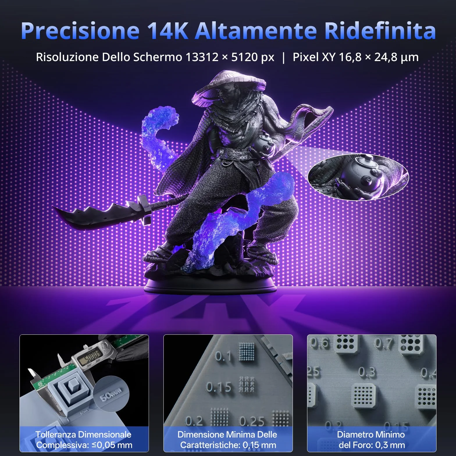 ANYCUBIC Photon P1 14K Stampante 3D Resina, 10,1" LCD Stampa 3D con Livellamento Automatico 3.0 e Riscaldamento Intelligente, Tecnologia Wave Release, Volume di Costruzione 223x126x230 mm