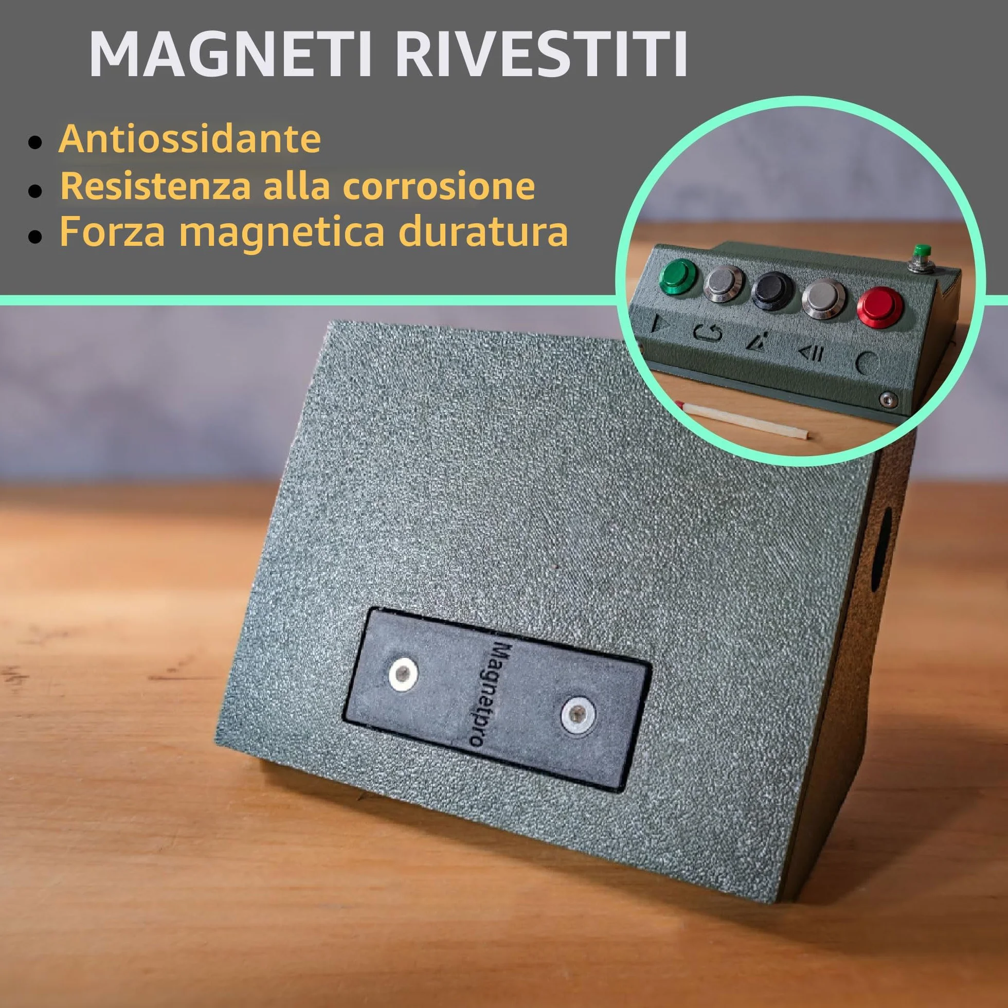 Magnetpro Magneti Rettangolari Rivestiti in PP 9,1 kg 5,1 x 1,9 x 0,8 cm Antiruggine Impermeabile