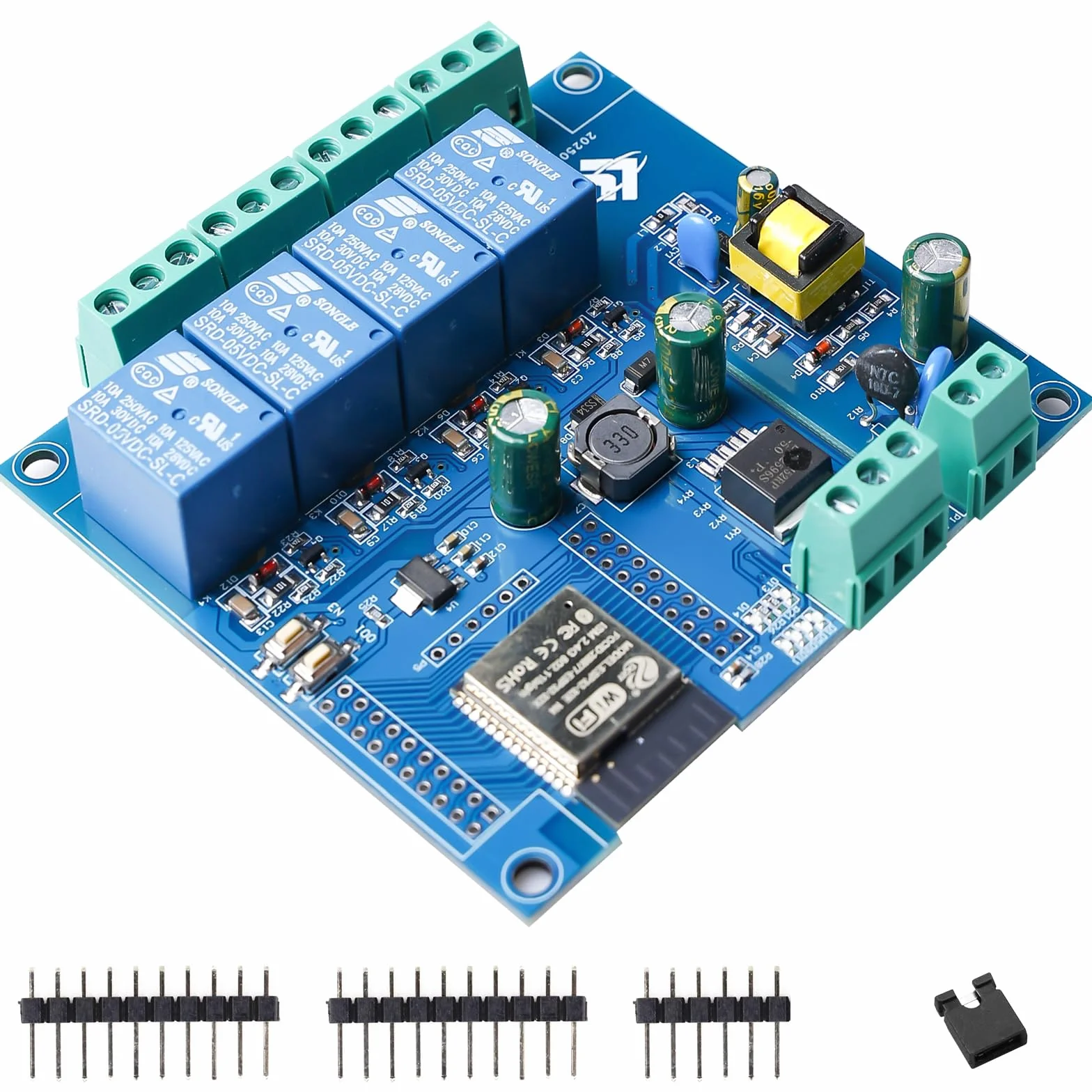 ESP Modulo relè a 4 canali con ESP-32 WiFi Bluetooth, DC5-30V/AC220V, scheda di sviluppo per progetti fai da te Smart Home & IoT, facile programmazione con Arduino IDE
