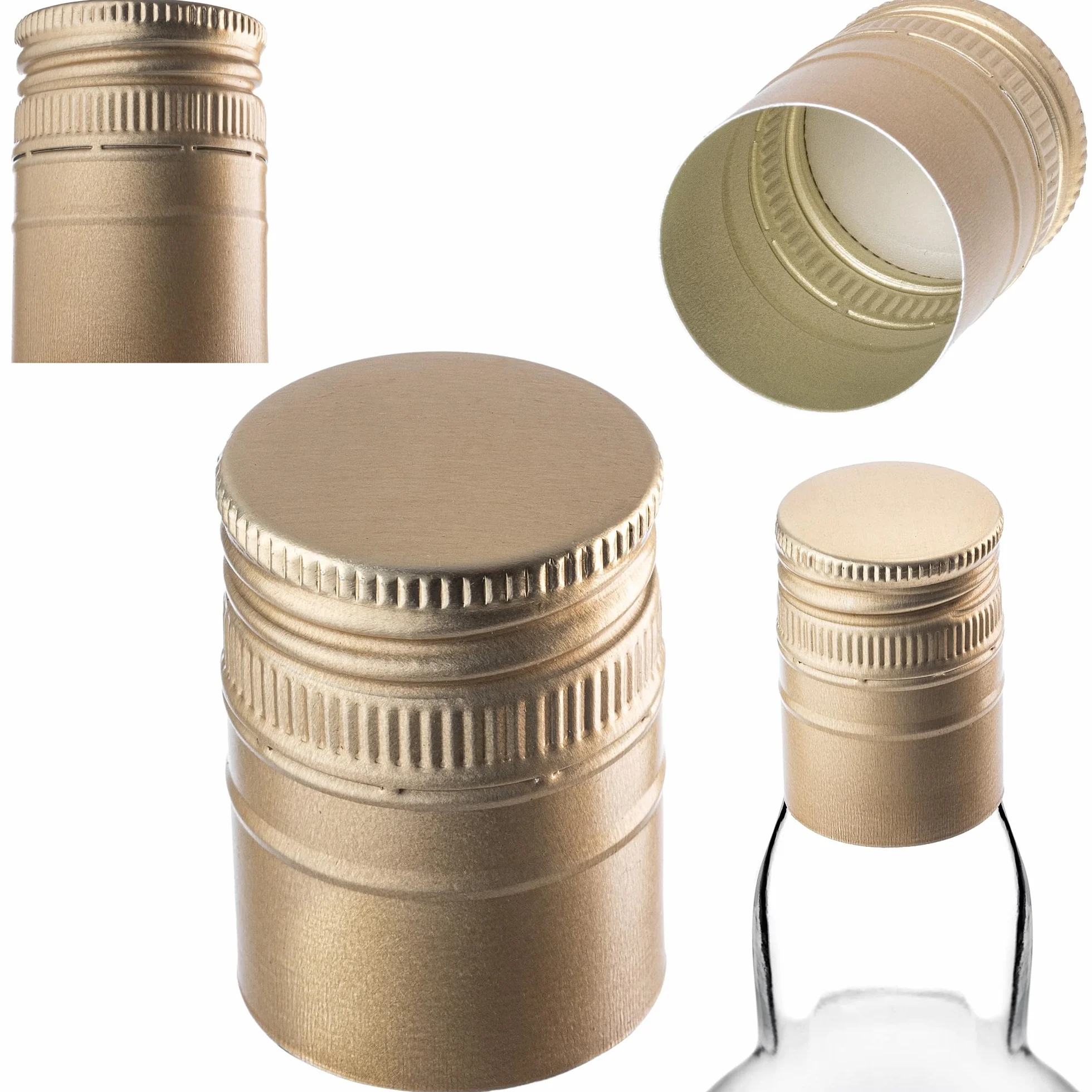 Tappo a vite in alluminio 30x44mm per bottiglie 100 pezzi Oro