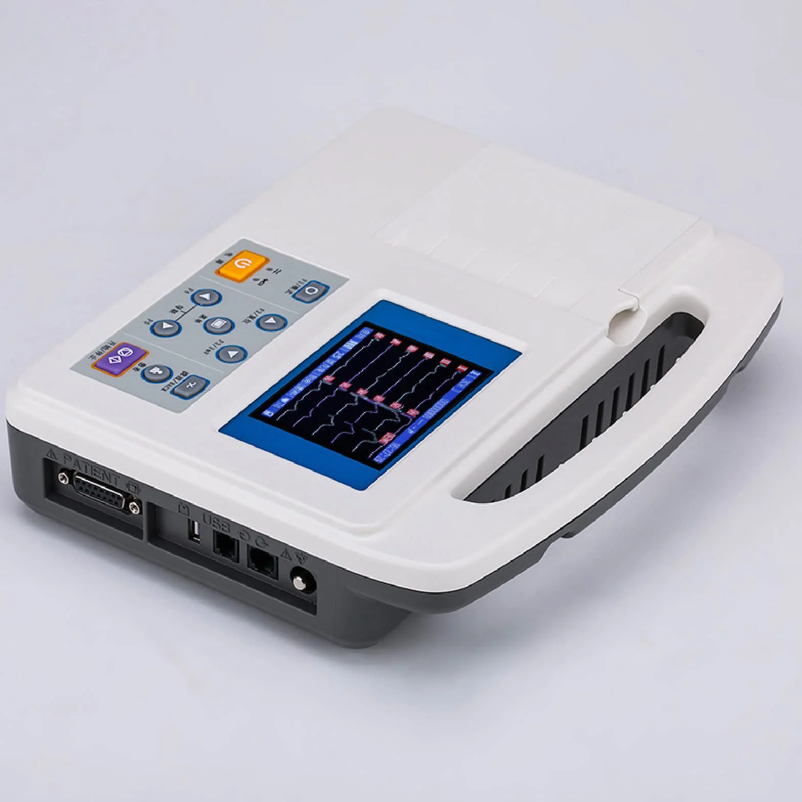Monitor ECG Portatile, Touch Screen Digitale 12 canali 12 derivazioni ECG EKG Elettrocardiografo Software per PC ECG