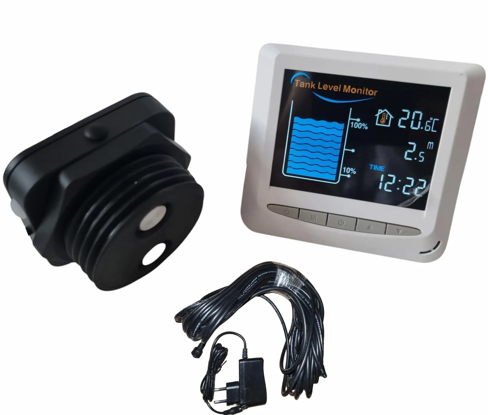 Tuya App Wi-Fi 2,4 GHz, indicatore di livello dell'acqua a ultrasuoni, sensore di livello dell'acqua per serbatoio dell'olio, serbatoio dell'acqua, cisterna, 15 m, display con cavo