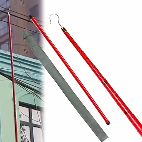 Asta di misurazione, Asta di misurazione Regolabile in Altezza, Righello telescopico Non conduttivo con Borsa per Il Trasporto, 600 cm (19,7 Piedi), Perfetto per Uso Domestico, Scolastico e