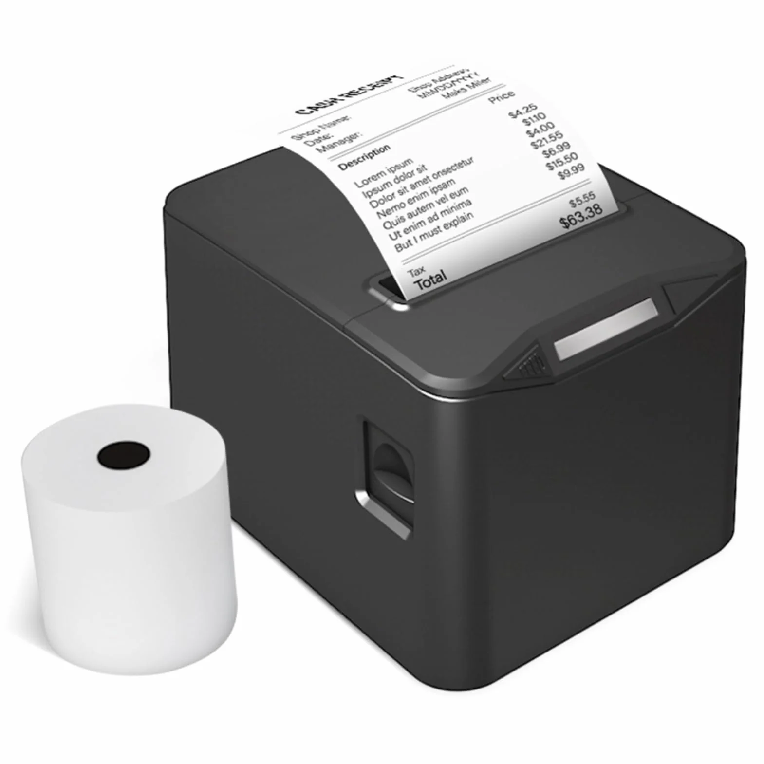 Bisofice Stampante termica per ricevute da 80 mm - Connessione USB+LAN, Ticket di cassa, Supporta Command ESC/POS per ristoranti, Supermercati, Commercio - Nero
