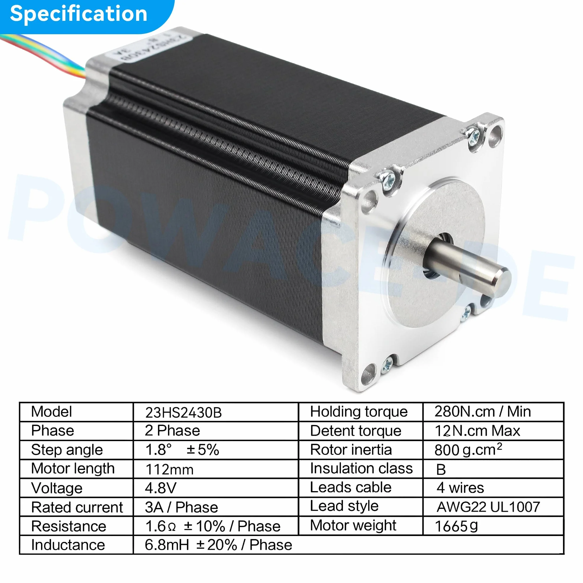 RATTMMOTOR motore stepper Nema 23, motore stepper a doppio albero a 4 fili 2,8 Nm (425 oz.in) 3 A 1,8 gradi 57x57x112 mm per stampante 3D/fresa CNC