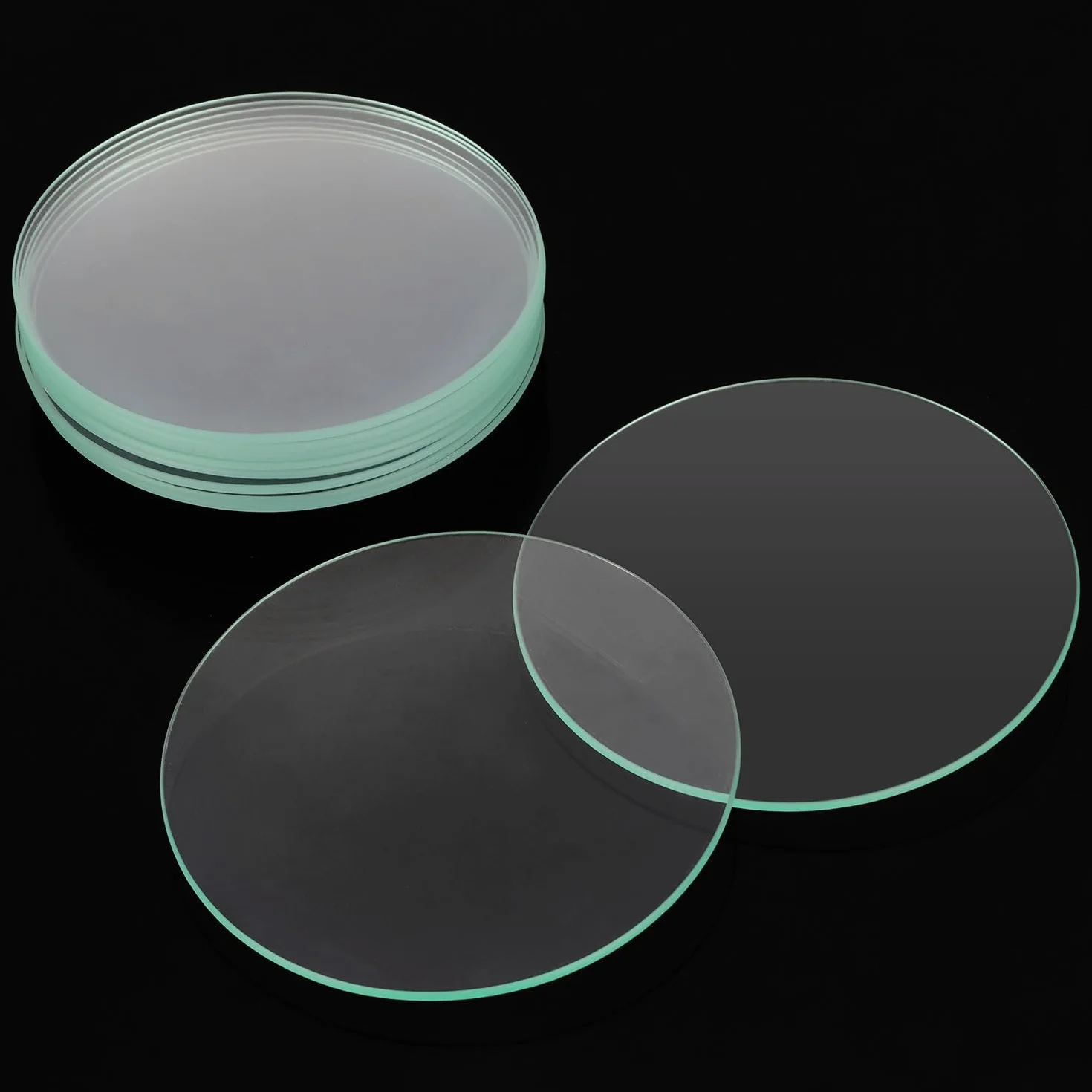 Labasics10PK Vetri di Orologio, Copri Becher in Vetro Borosilicato da 70 mm Oblato Rotondo per Scienza Laboratoriale Scolastica, Copertura Becher in Vetro con Bordo Rettificato per Piatti Evaporatori