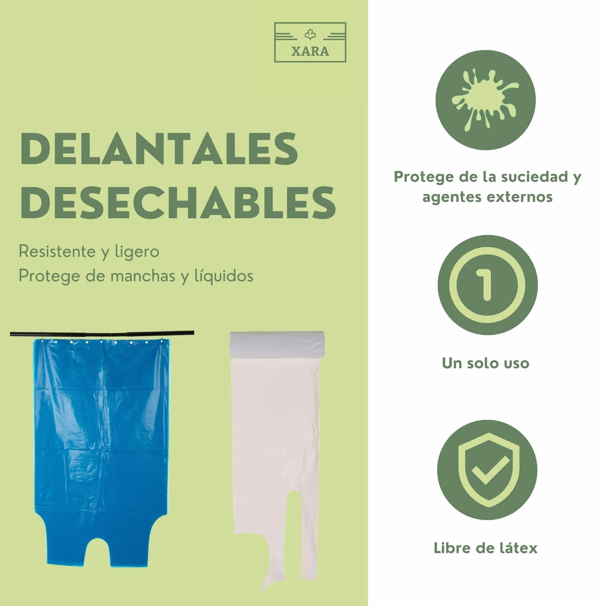 XARA Grembiuli Plastica in Polietilene per la Protezione Igienica degli Alimenti - Pack 100 - Grembiuli Monouso - Grembiule Usa e Getta Monouso Cucina