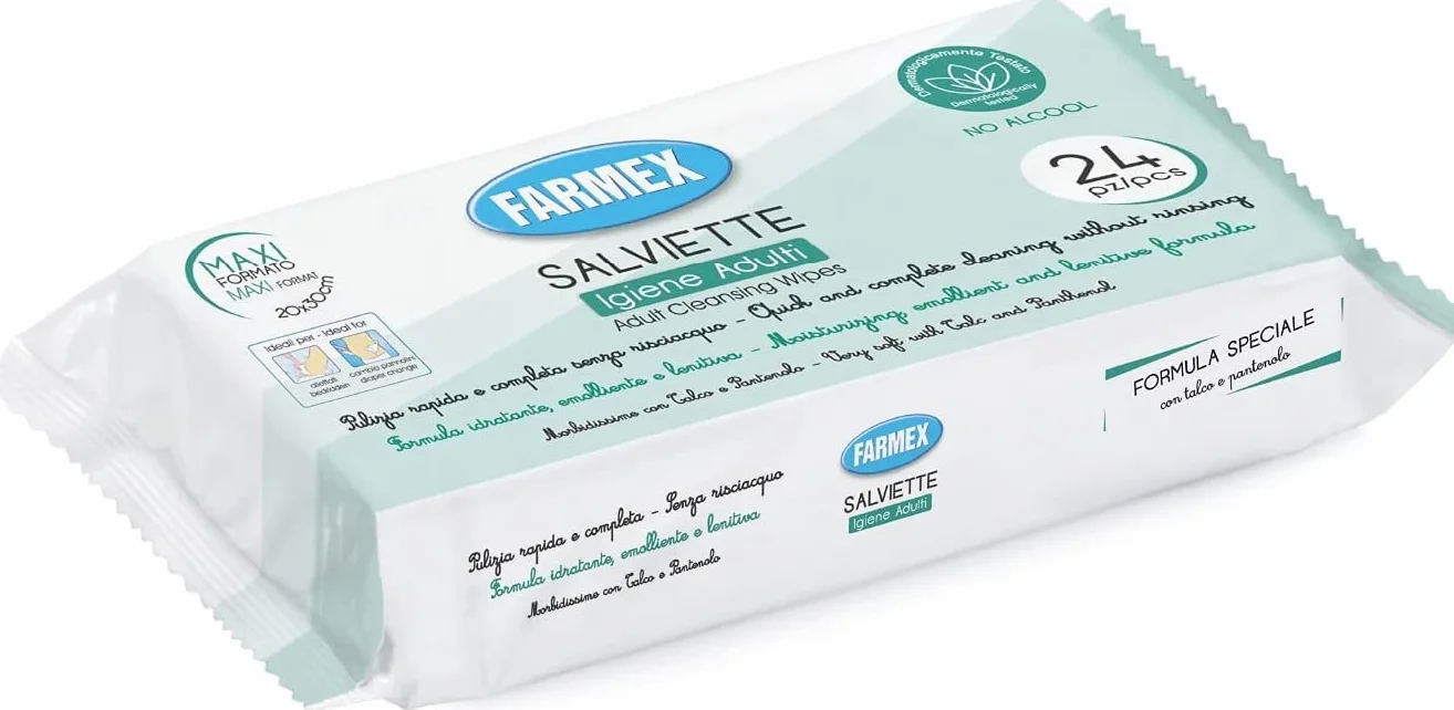 Farmex Salviette Umidificate Igiene Intima 20x30cm 24 Pezzi