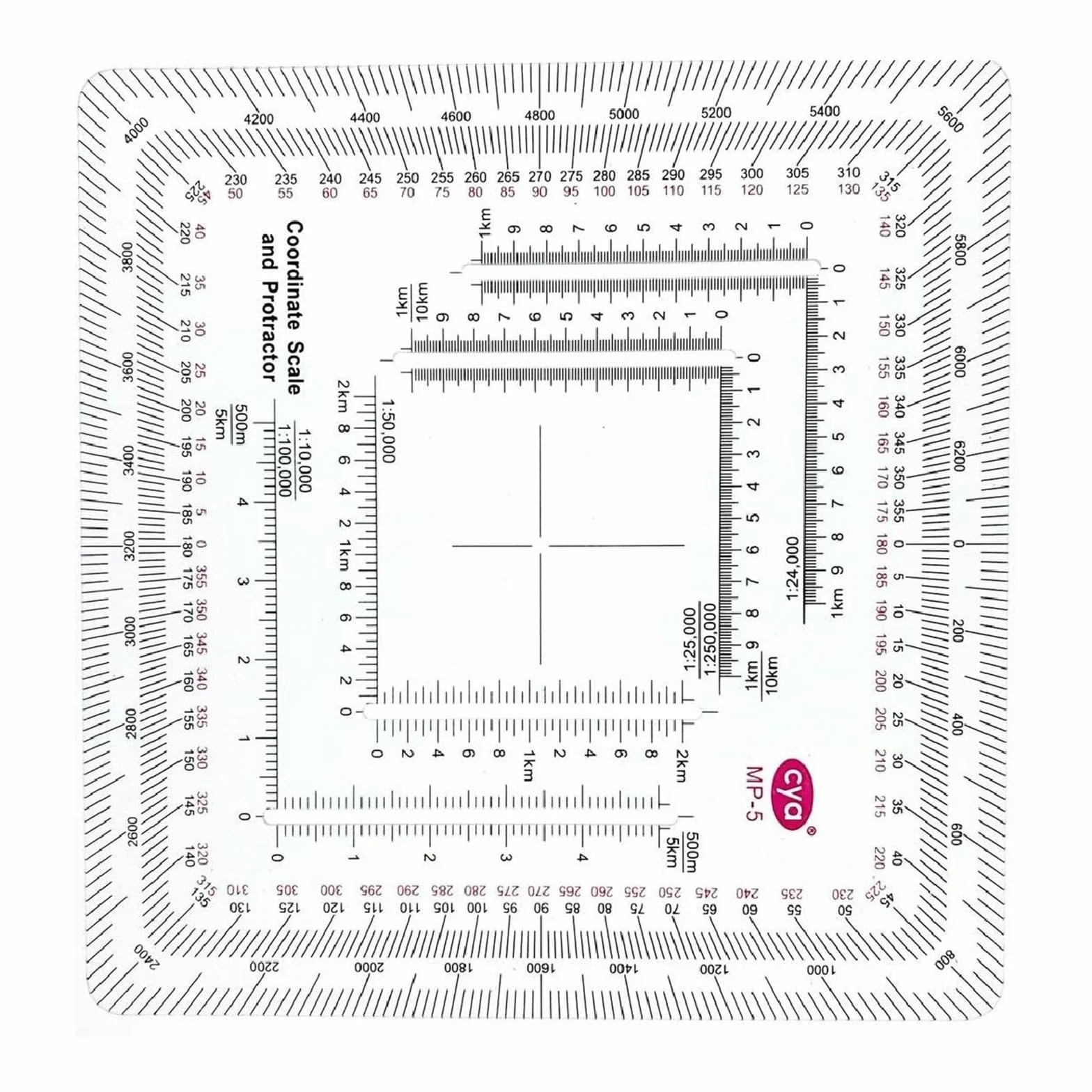 Puco MGRS UTM Coordinate Grid Reader Goniometri Scala di Coordinate Mappa Topografica Righello