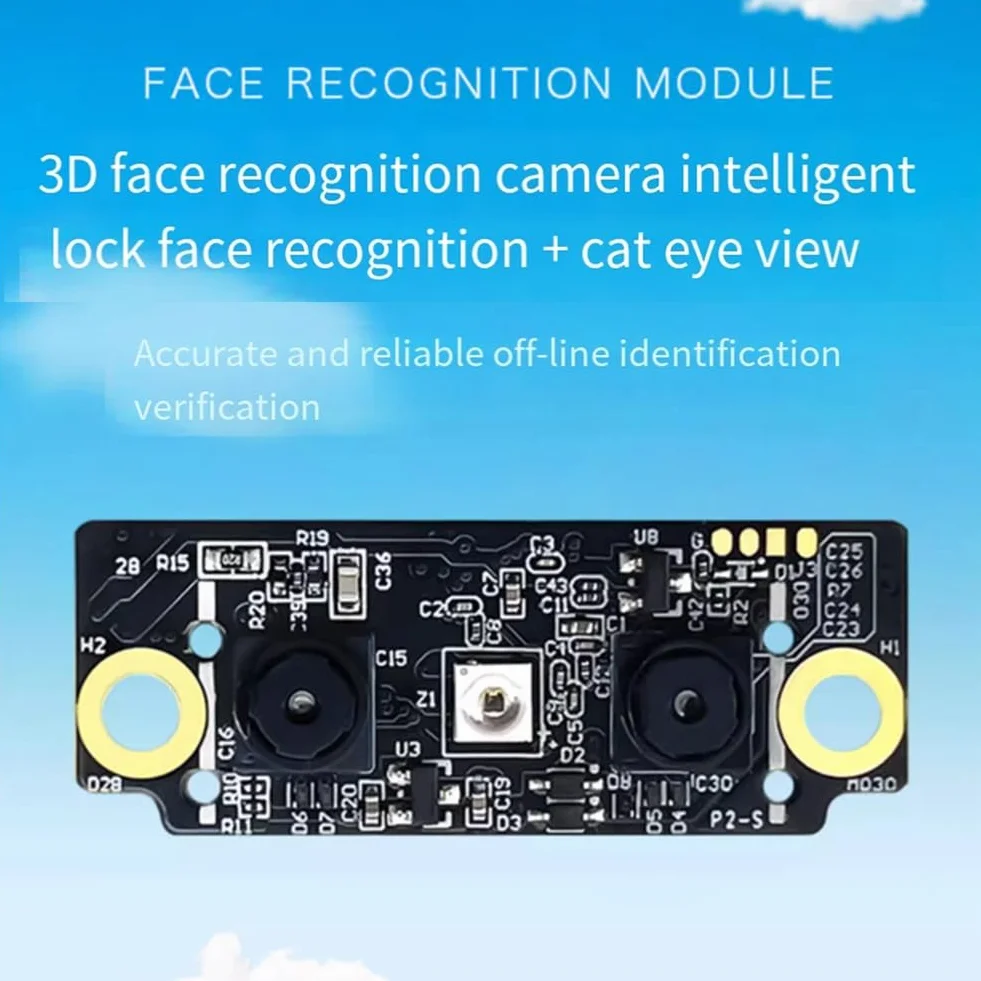 FM225 Modulo di Riconoscimento Facciale 3D con Telecamera A Infrarossi Binoculare Rilevamento Live Riconoscimento Offline per Smart Home