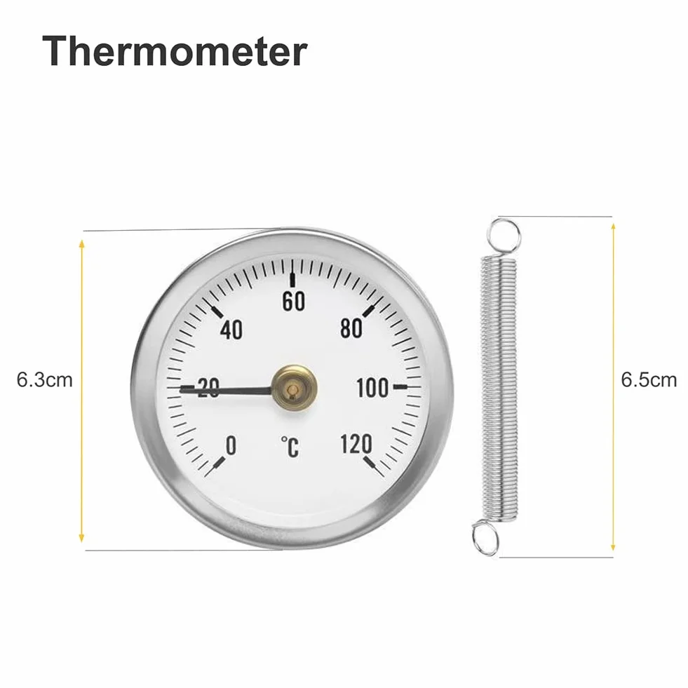 morsetto dell'acciaio inossidabile 0-120℃ sul termometro della metropolitana sulla molla 63mm di riscaldamento della metropolitana