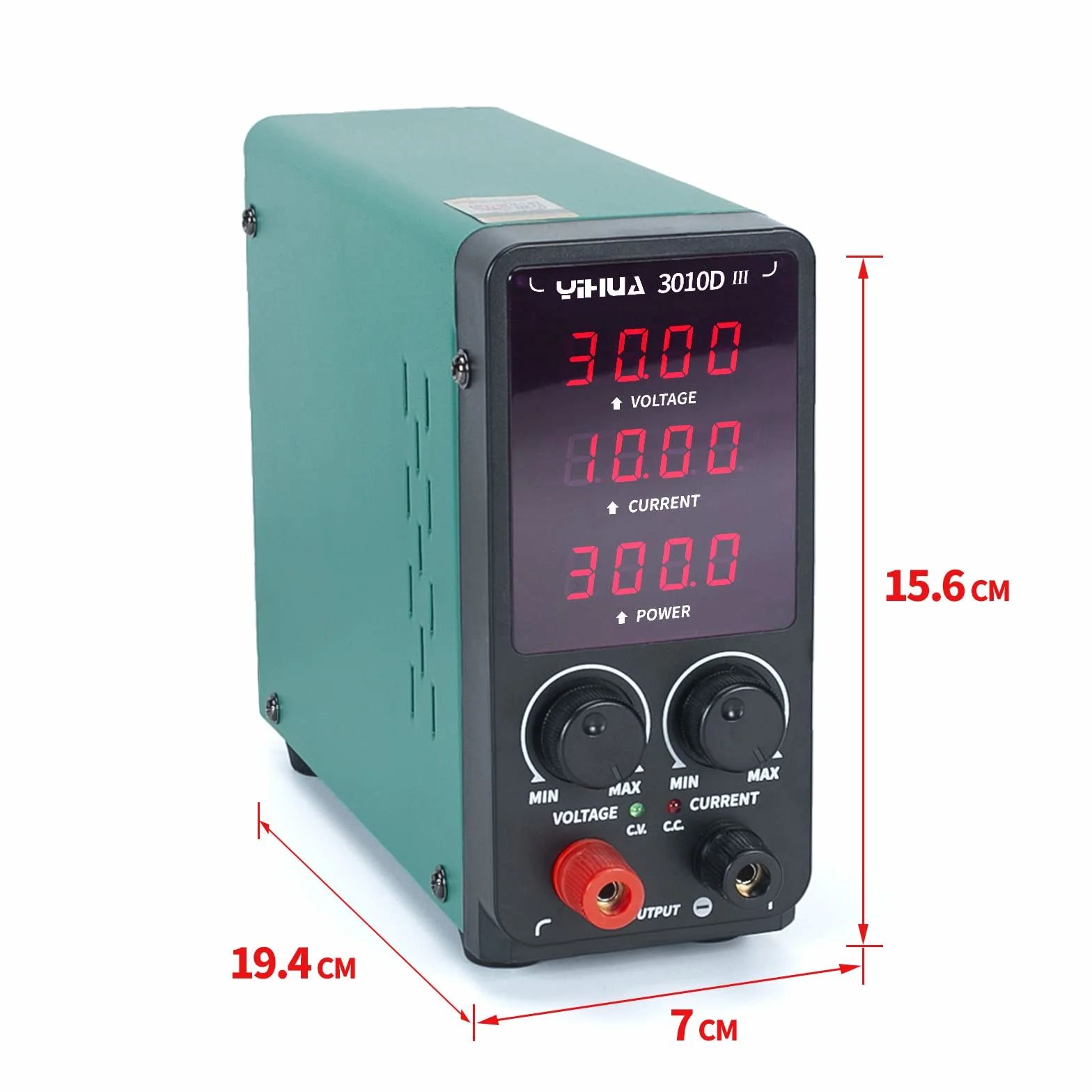 YIHUA 3010D-III DC Alimentatore da banco Laboratorio 30V 10A variabile Alimentatore regolabile con clip a coccodrillo, modalità CC/CV automatica per elettronica, riparazione, galvanica, ingegneristica
