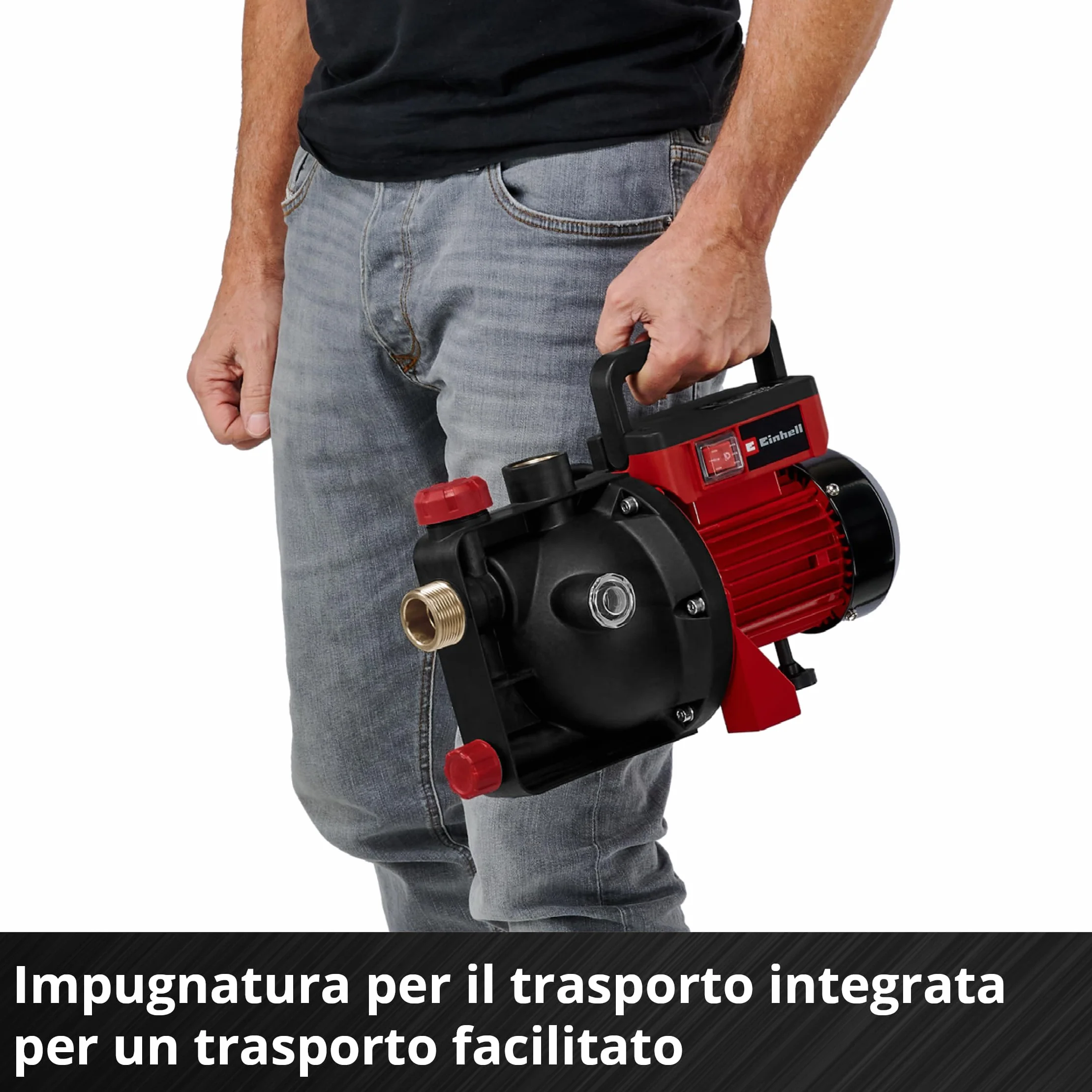 Einhell Pompa da giardino GC-GP 6050 ECO PLUS (portata max. 5000 l/h, prevalenza max. 40 m, tecnologia ECO PLUS, vite di scarico dell'acqua, adattatore universale 33,3 mm incluso)