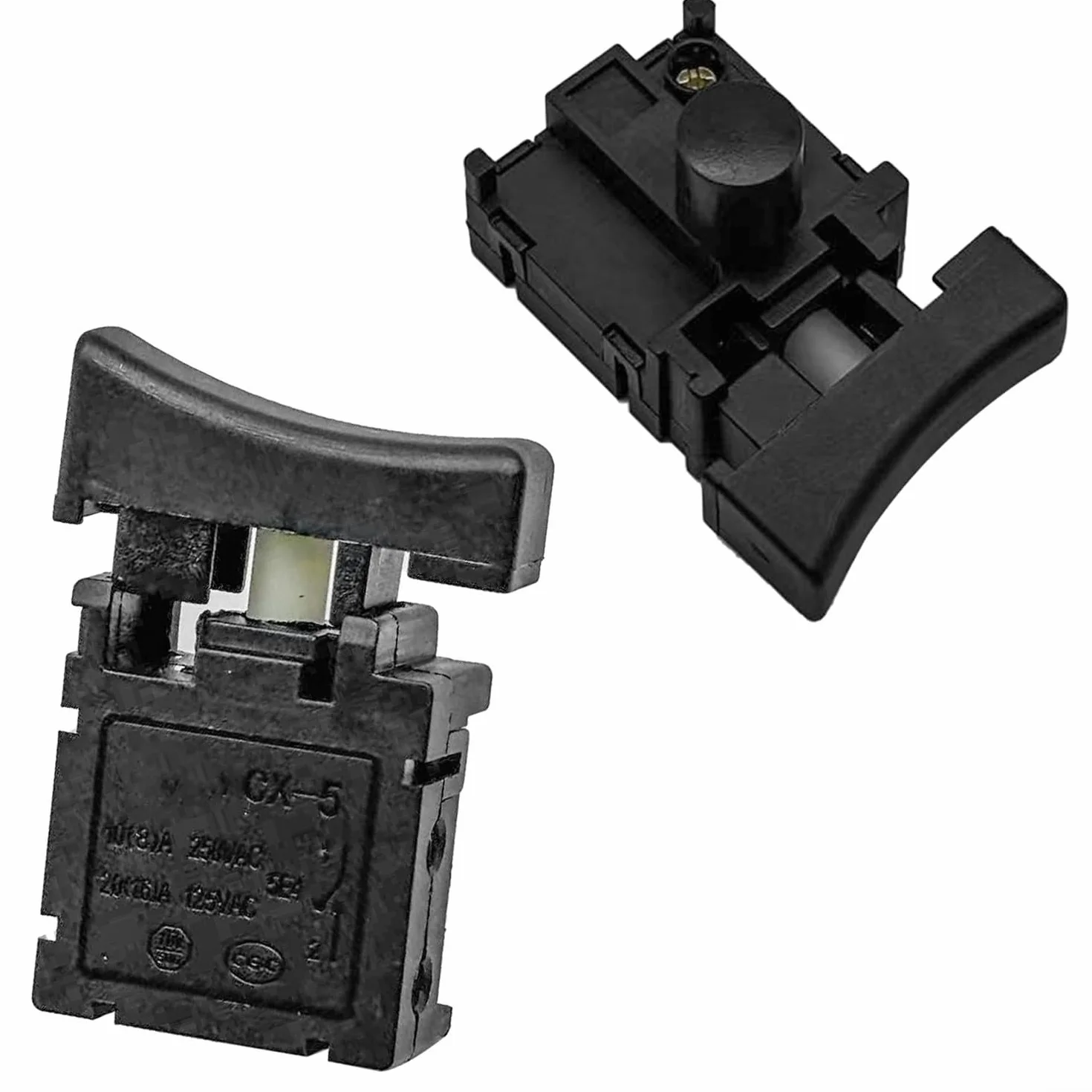 Interruttore per motosega, batteria al litio da 4/6/8 pollici, interruttore per motosega elettrico, parti di ricambio antibloccaggio, pulsante di controllo on/off, senza fili