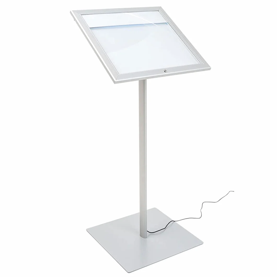 Danieli - Porta Menu da Esterno 2xA4 Luminoso - Bacheca Menu a Leggio - Espositore da Terra Portamenu Magnetico, Scrivibile con Pannello Personalizzabile e Serratura, 2 Chiavi Incluse (2 x A4 LED)