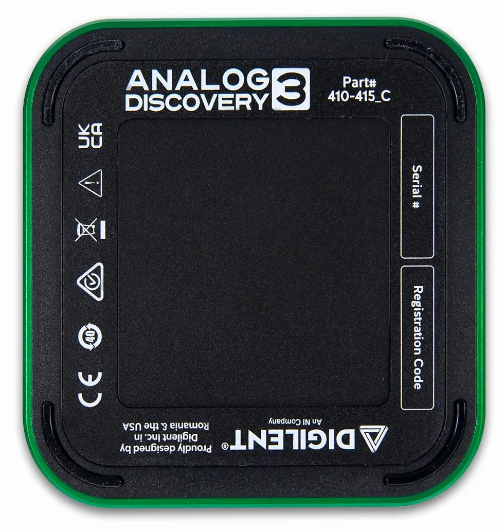 Analog Discovery 3 : Oscilloscopio USB, Generatore di funzioni, Analizzatore logico, Generatore di pattern bit e Alimentazione variabile