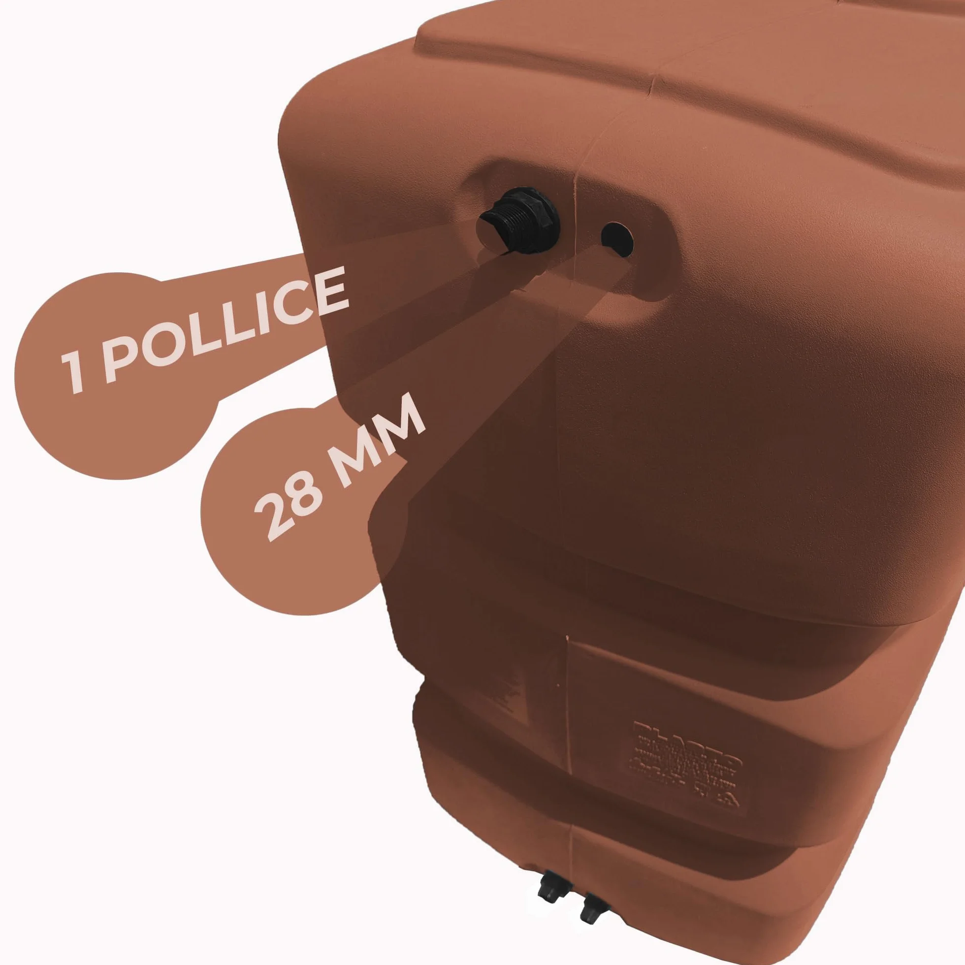 ESTO Serbatoio Acqua Verticale FINTA TERRACOTTA 1000L Cisterna Biforo, Bidone in Polietilene, Potabile o Piovana con Press Control e Pompa Elettrica (1000 Litri)