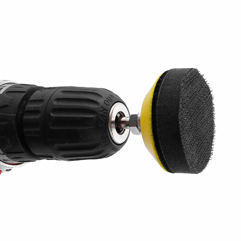 Cuscinetto per disco abrasivo da 4 pezzi Gancio posteriore morbido e cuscinetto ad anello per disco abrasivo da 50 mm Attacco per trapano con gambo da 1/4" Cuscino in strato di schiuma