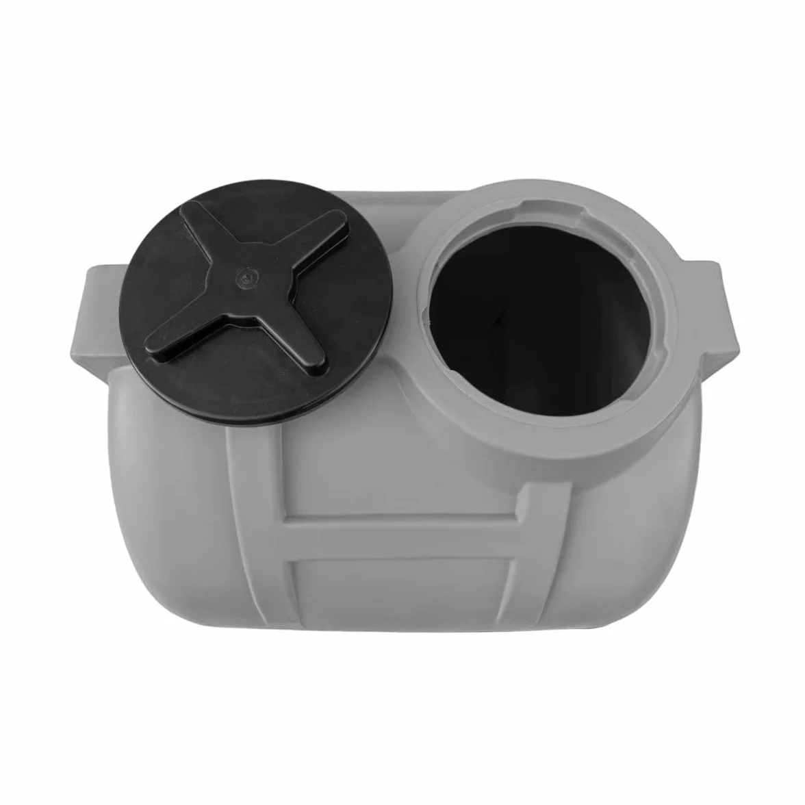 Varile Serbatoio per acqua potabile da 150 l, colore grigio, senza BPA, filettatura in ottone integrata da 3/4", prodotto in EU, adatto per alimenti, orizzontale