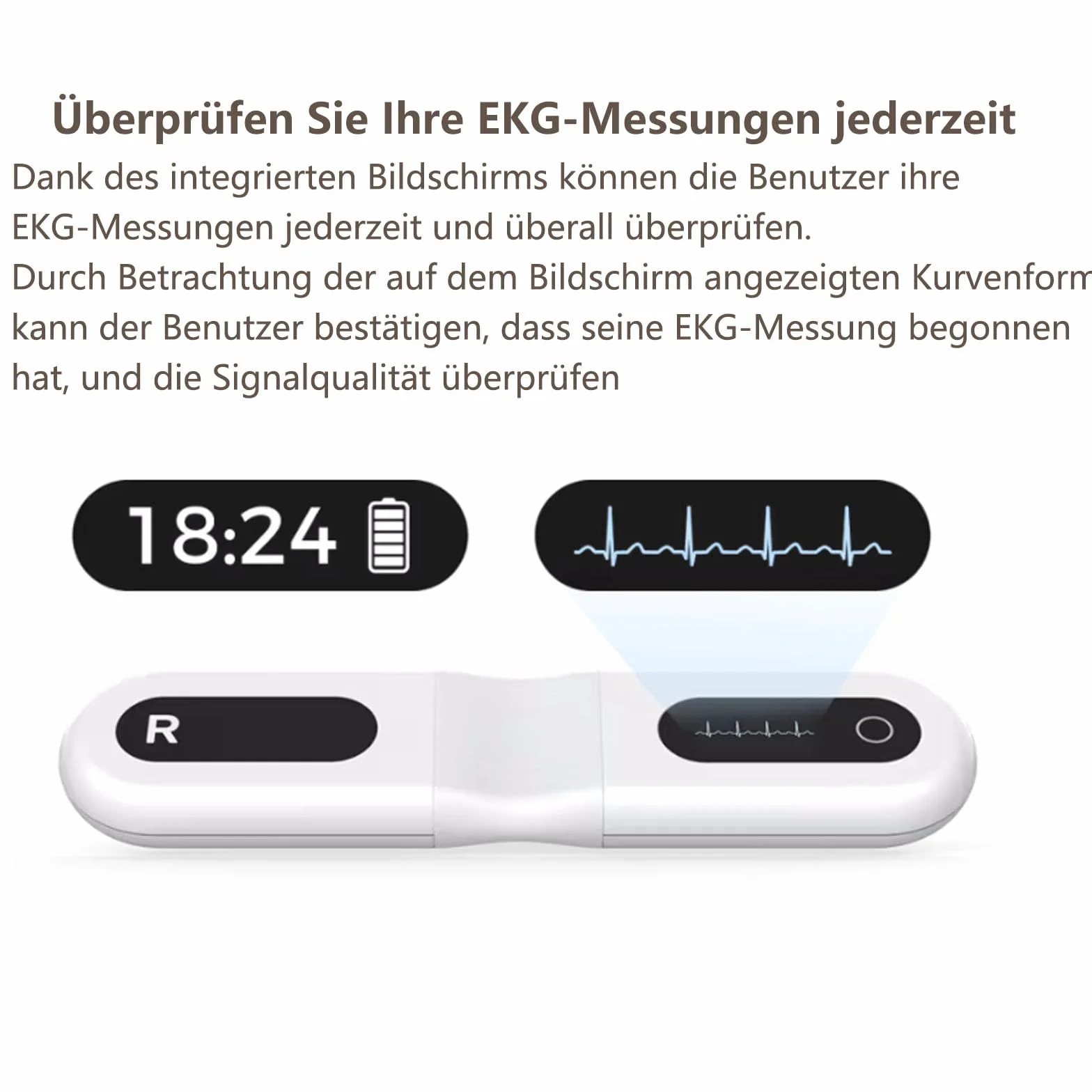 Wellue 24 ore dispositivo ECG per la casa, analisi AI, ECG Event Recorder, compatibile con Ios e Android, Mac e Windows, tempo di monitoraggio da 5 minuti a 24 ore