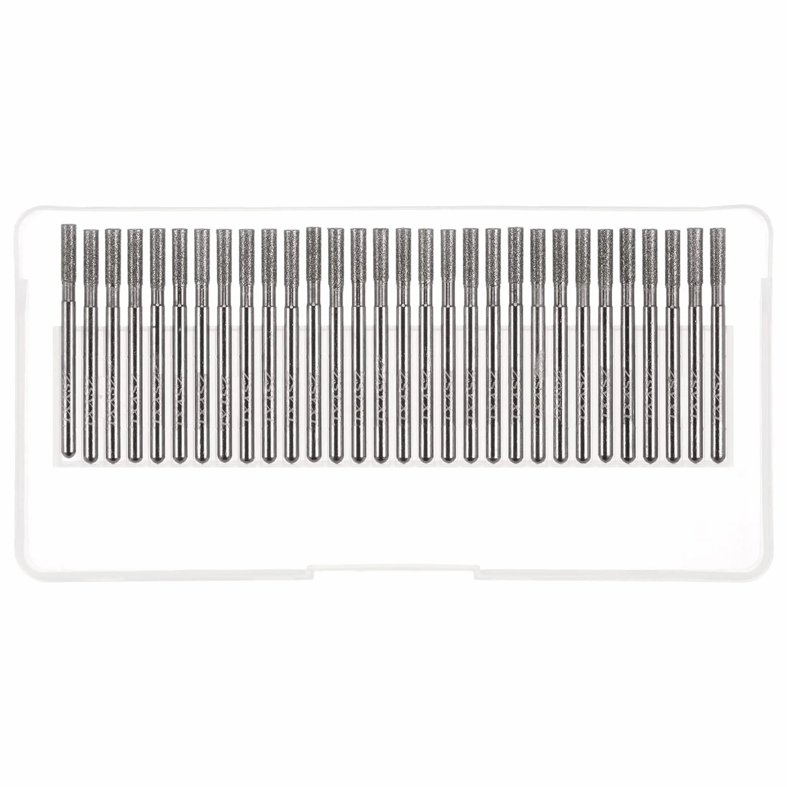 sourcing map 30pcs Diamante Macinazione Frese Intaglio Bit 3mm Testa Cilindrica Montato Punto 1/8 Shank per Strumento Rotante