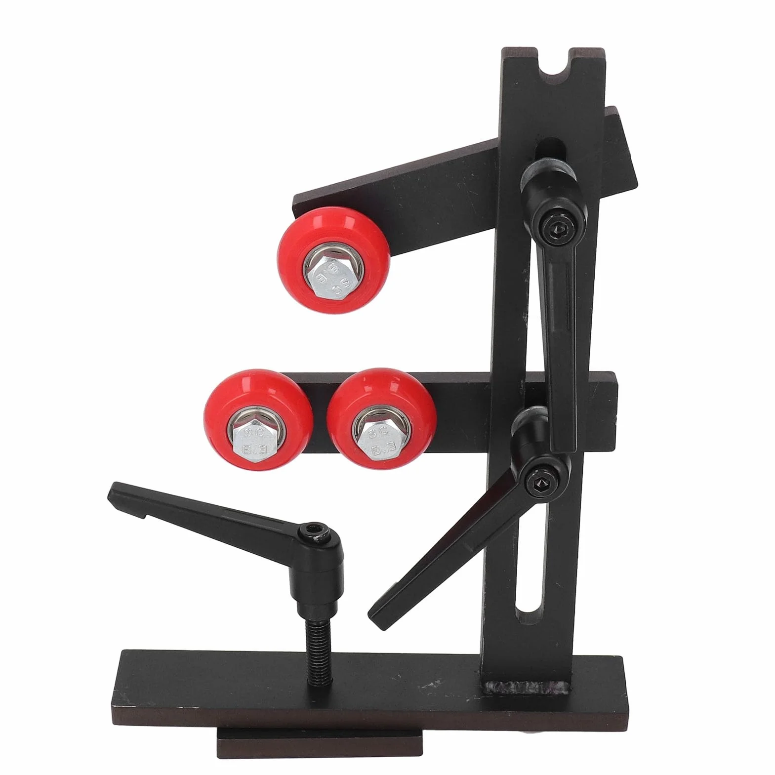 Fockety Supporto Fisso per tornio in Legno, Supporto Fisso per la Lavorazione del Legno a Forma di L con 3 Ruote di Fissaggio in Metallo, Supporto per tornio in Legno per la Lavorazione