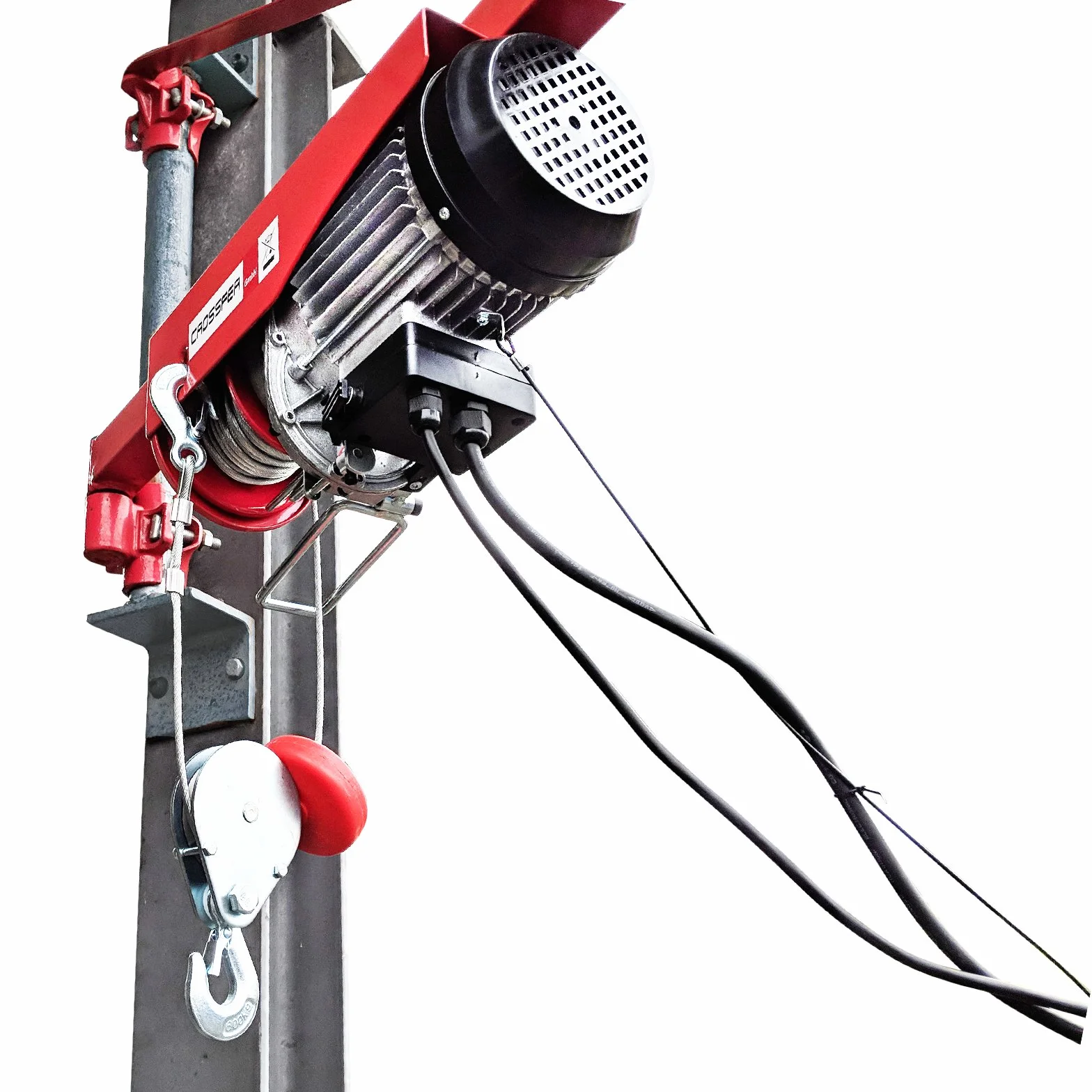 Paranco a fune Crossfer PA600 Verricello a fune con puleggia di ritorno Capacità di sollevamento 600 / 300 KG altezza di sollevamento 12 / 6m 230V