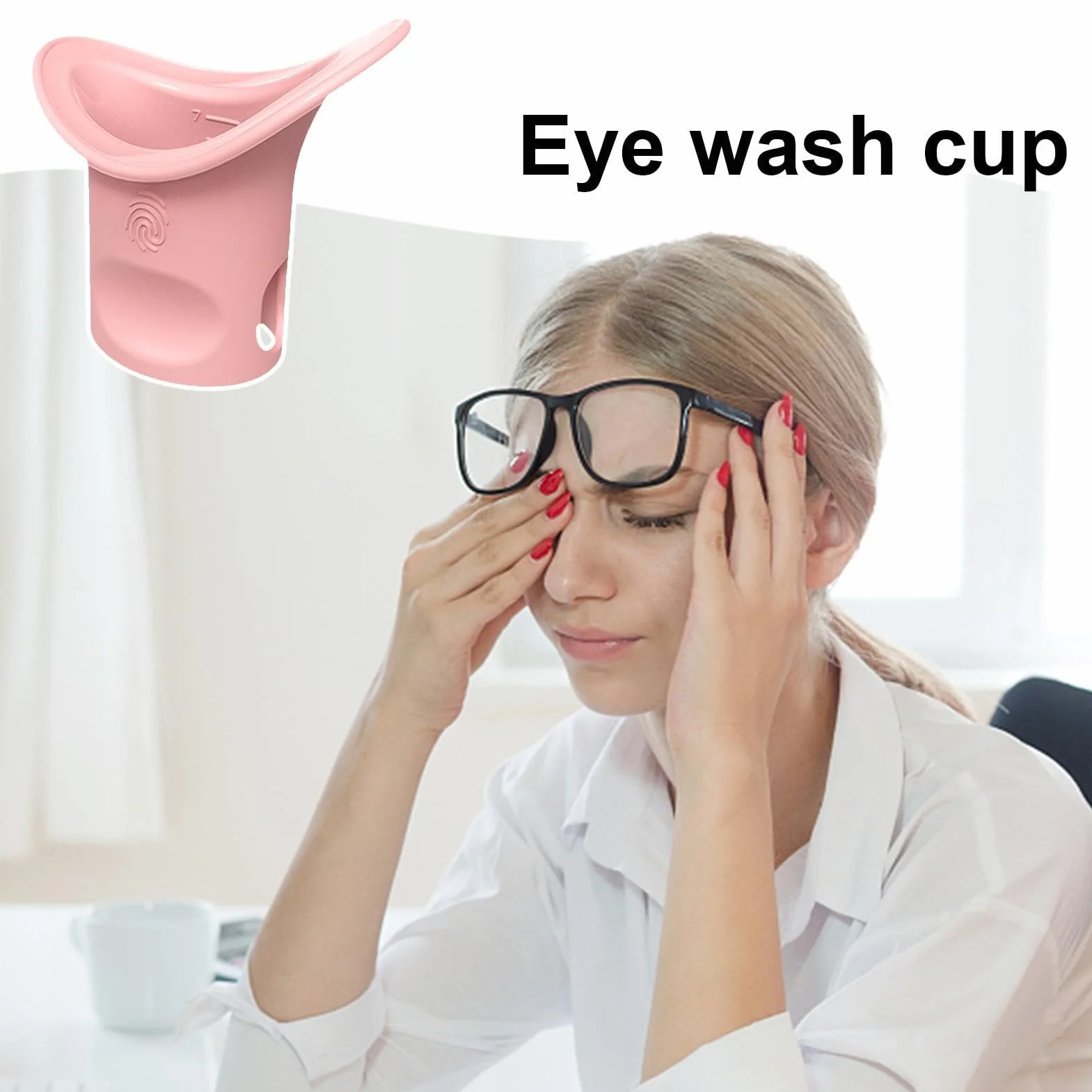 Eyes Wash Cup, Silicone Eye Flush Kit, Eyes Cleaner Cup with Scale, Eyes Bath for Washing, Refreshing, Portable Care for Home and Travel