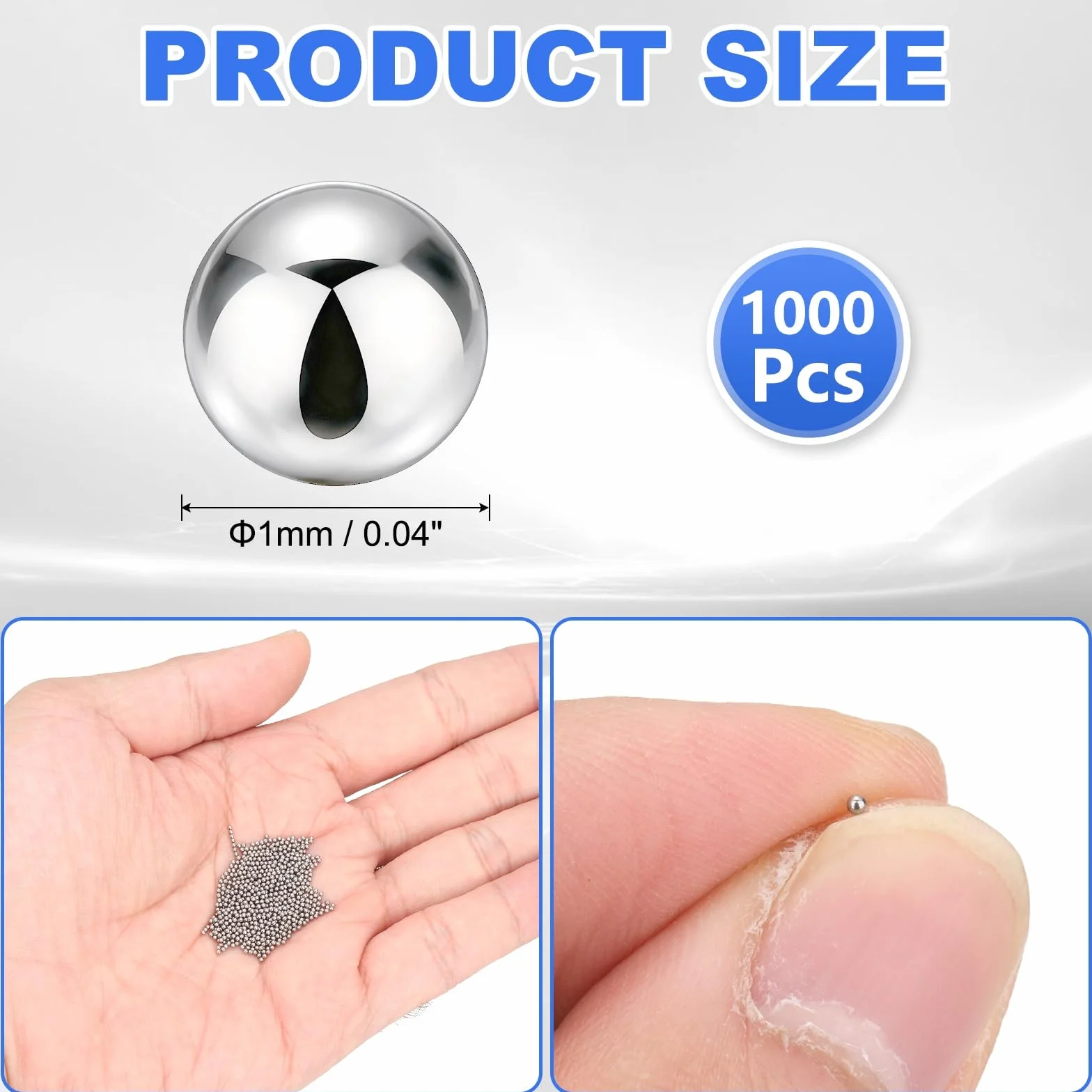 M METERXITY 1000 Sfere In Acciaio Inossidabile 1mm G100 Di Precisione Per Miscelazione Vernici Cuscinetti Bicicletta DIY