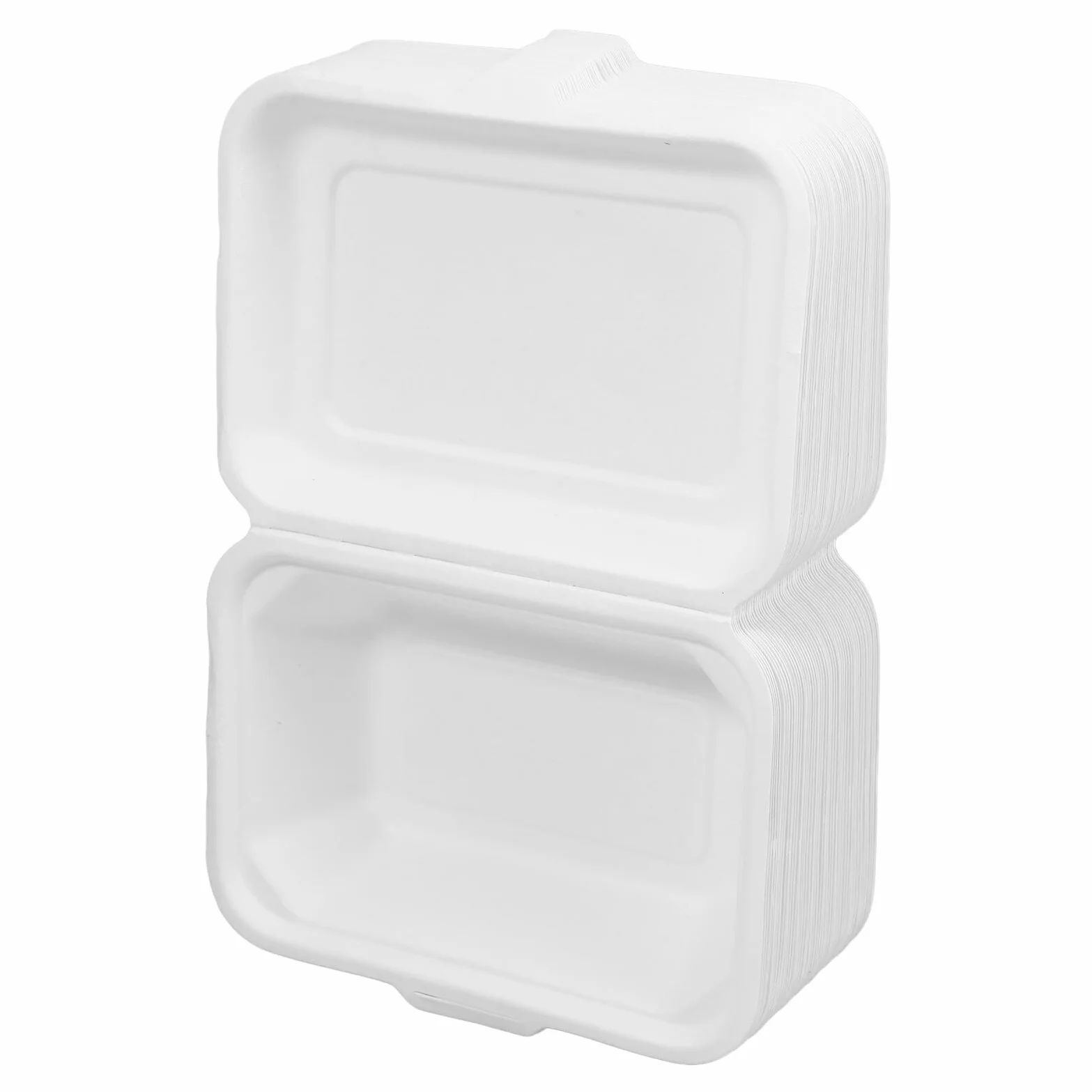 SUPVOX 50 Scatole da Asporto Biodegradabili in Carta da 600ml, Contenitori per Cibo Coperchio per Alimenti Grassi, Snack e Hamburger, per Ristorazione e Pranzo da Portare