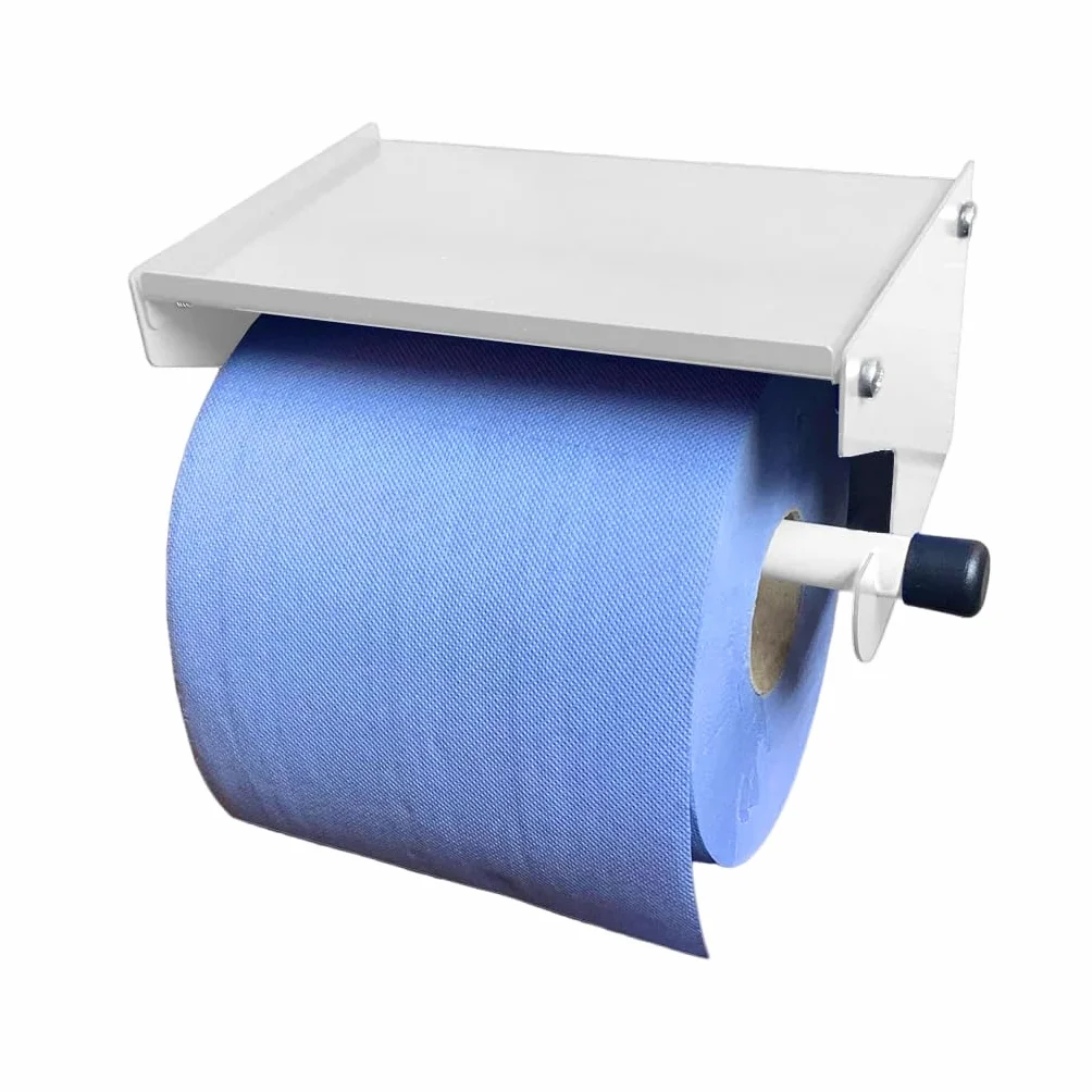 Dispenser per rotolo blu da parete, porta rotolo blu con ripiano portaoggetti, dispenser e supporto per asciugamani di carta industriale - ideale per ufficio, casa, magazzino, officina,
