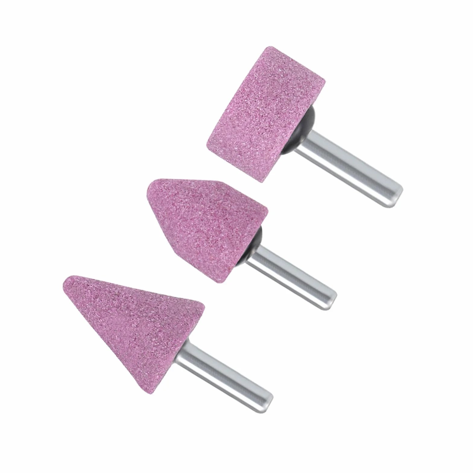 Abrasivo Pietra Punte Set, 1/4" Gambo, Nichel Placcato Carbonio Acciaio Mola Mola Lucidatura Testa Punta per Utensili rotanti), 3pz