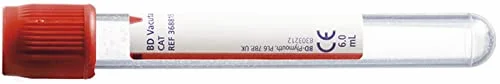 BD Medical 368815 - Tubo in PET con attivatore di coagulazione, tappo rosso, etichetta per carta, 6 ml, confezione da 100