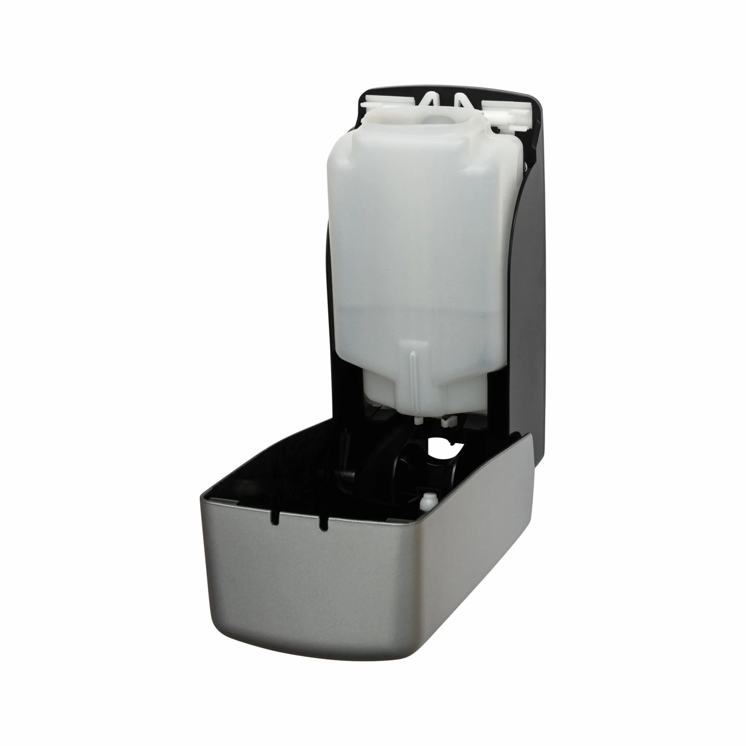 Jofel - Distributore di sapone a parete, ricaricabile con sapone liquido, capacità 1L, distributore di sapone per il bagno, corpo robusto in ABS, antigoccia e anticorrosione, Valor AC27350