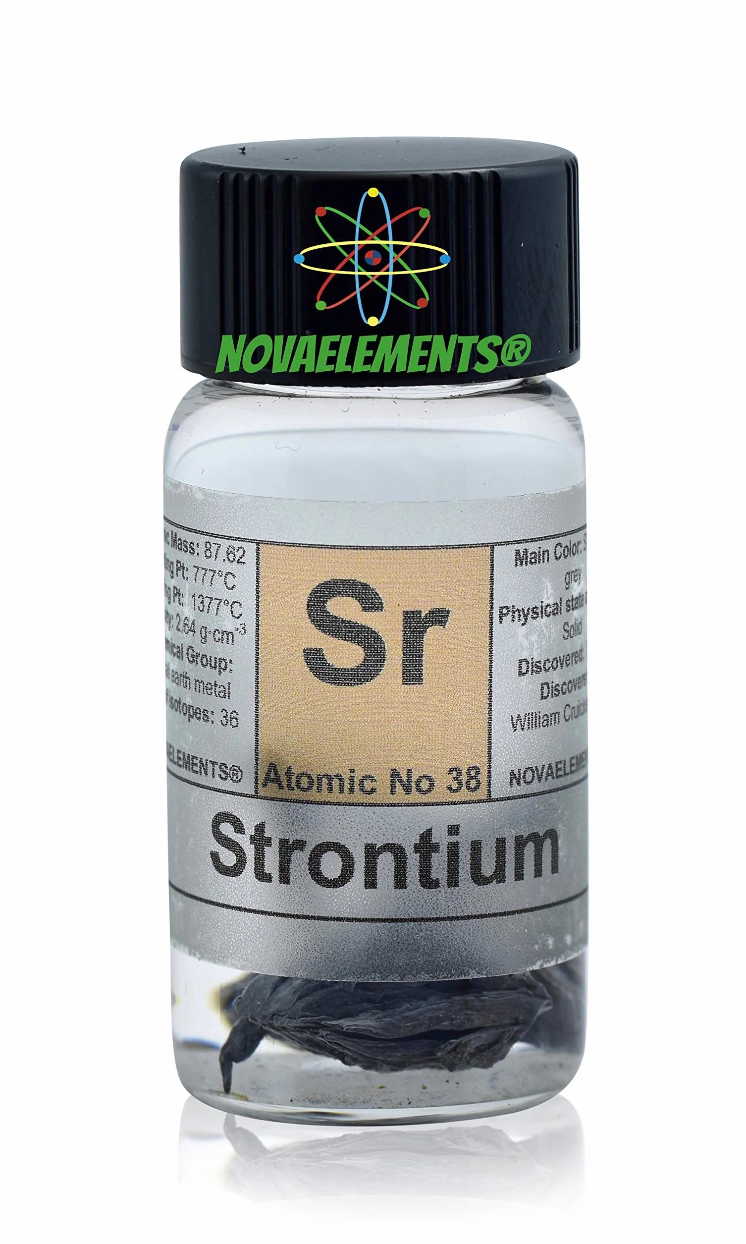 Stronzio metallo elemento 38, 99,9% 1g in fiala di vetro - Strontium metal element 38, 1g 99,89 in glass vial
