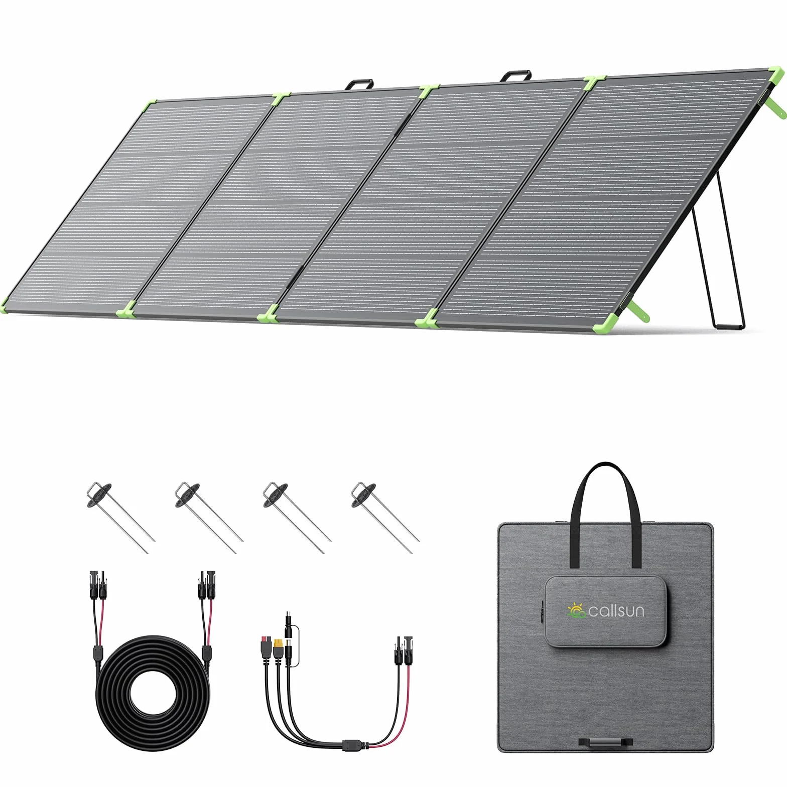 N-Type 16BB 500 W Pannello solare pieghevole bifacciale, modulo solare monocristallino Callsun portatile, caricatore solare portatile per stazione di servizio, esterni, giardino, balcone, campeggio
