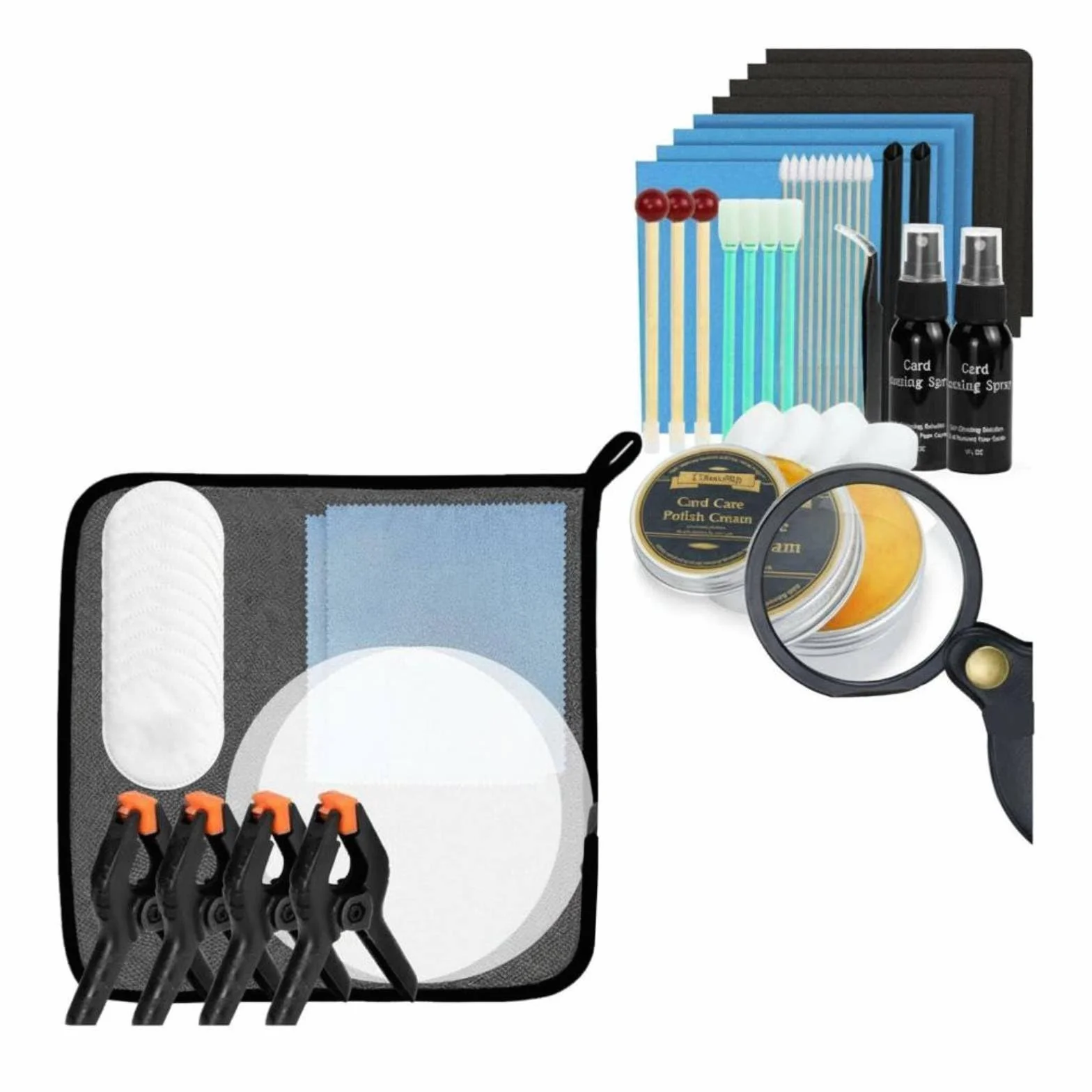 Gralara Kit Pulizia e Lucidatura Carte Microfibra Fine, Kit Pulizia Carte Collezionabili Organizzato, Attrezzatura Hobby per Casa