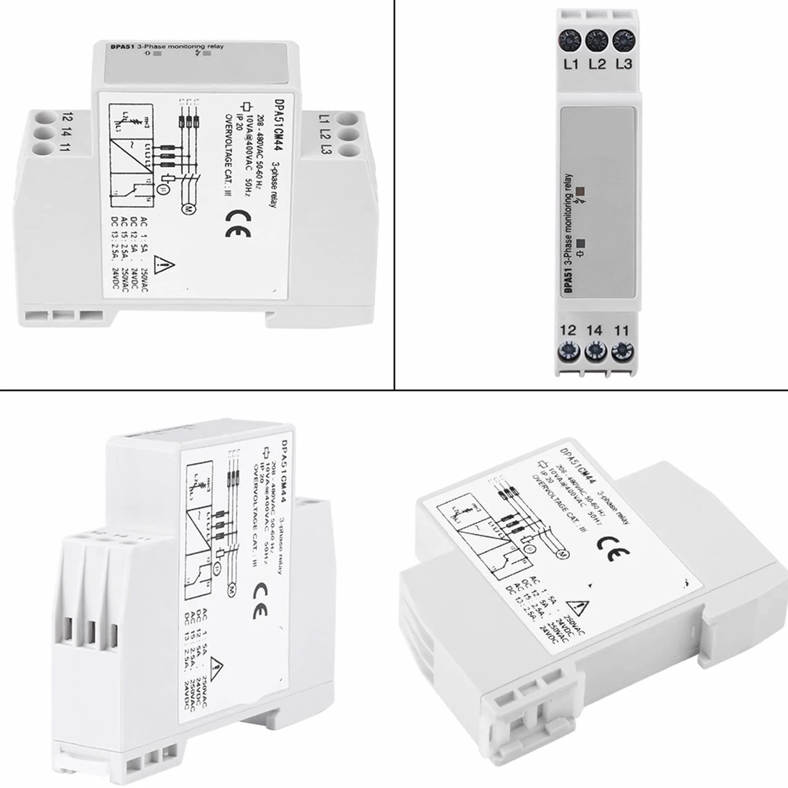 DPA51CM44 Protezione Sequenza Fasi Relè di Monitoraggio Trifase 208-480 V CA.