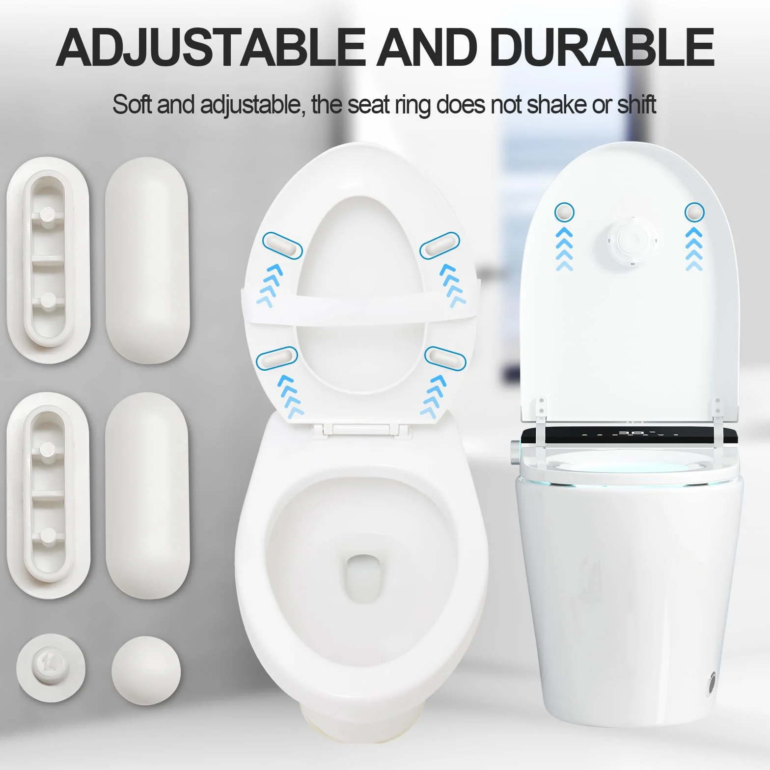 Kit Completo 12 Pezzi per Sedile WC Paracolpi Fissaggi Gommini Universali Bianco