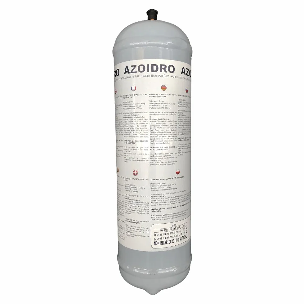 3S SuperSamaStore Bombola Cartuccia Azoto Idrogeno Azoidro/Azogen, 2,2 Lt | Per Circuiti A/C, Refrigerazione e Automotive – Miscela 95% Azoto 5% Idrogeno, ODP 0 e GWP 0