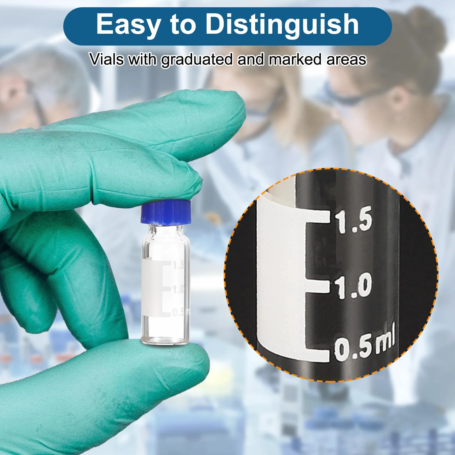 PATIKIL 2ml Autocampionatore Vial, 100pz HPLC/GC Fiale 9-425 Laboratorio Trasparente Fiale campioni Fiala Vite Cappuccio Scrittura Toppa Rosso PTFE & Bianco Silicone Setti per LC Stampino