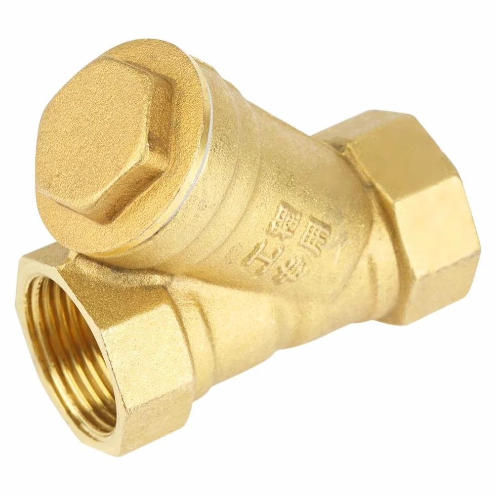 Filtro Ottone, Akozon DN20 3/4" Filtro Ottone a Y Filetto Femmina BSPP Connettore con Valvola per Separazione Olio Acqua